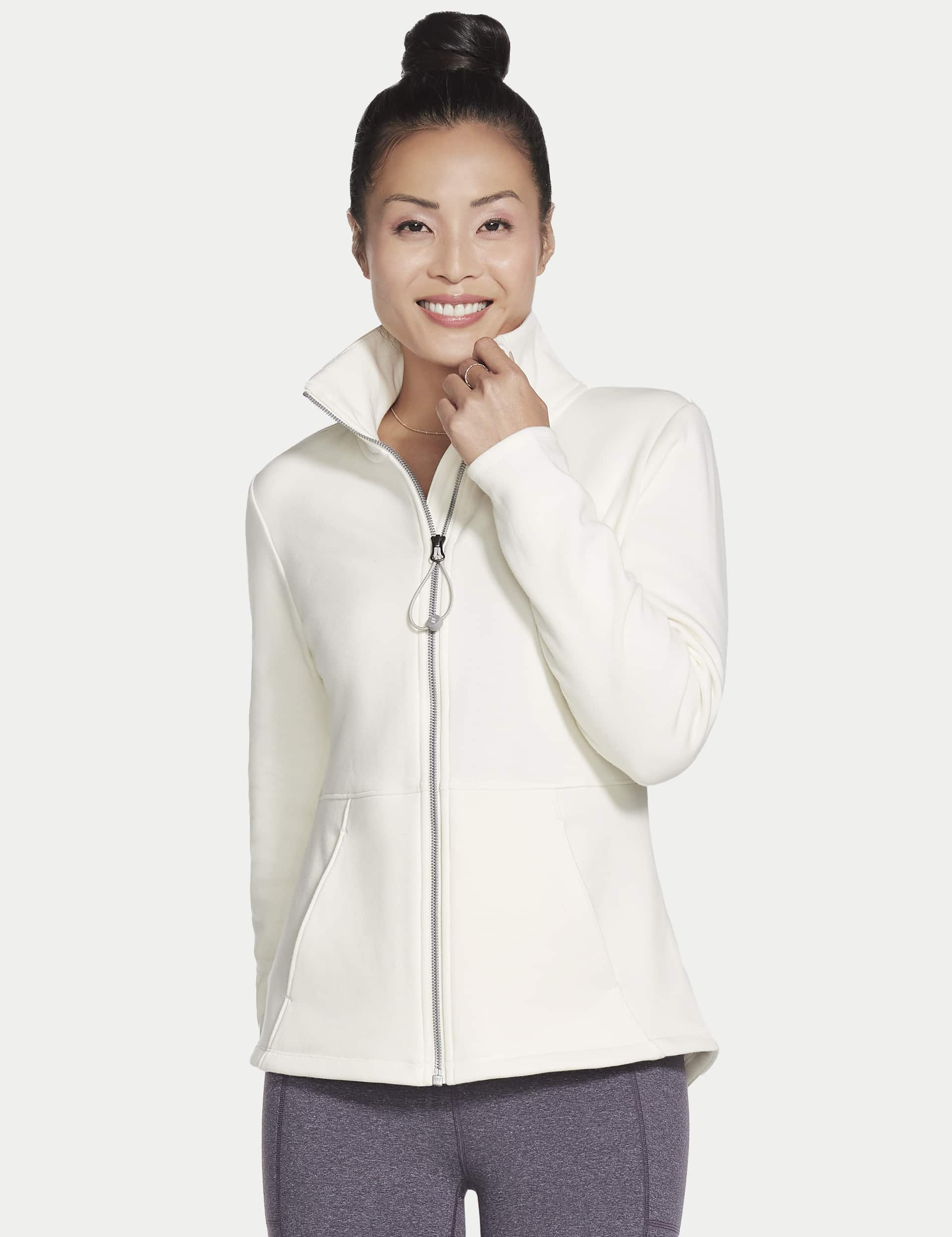 Skechers Women's GO SNUGGLE Zip Up Fleece Jacket - M - Neutral, Neutral