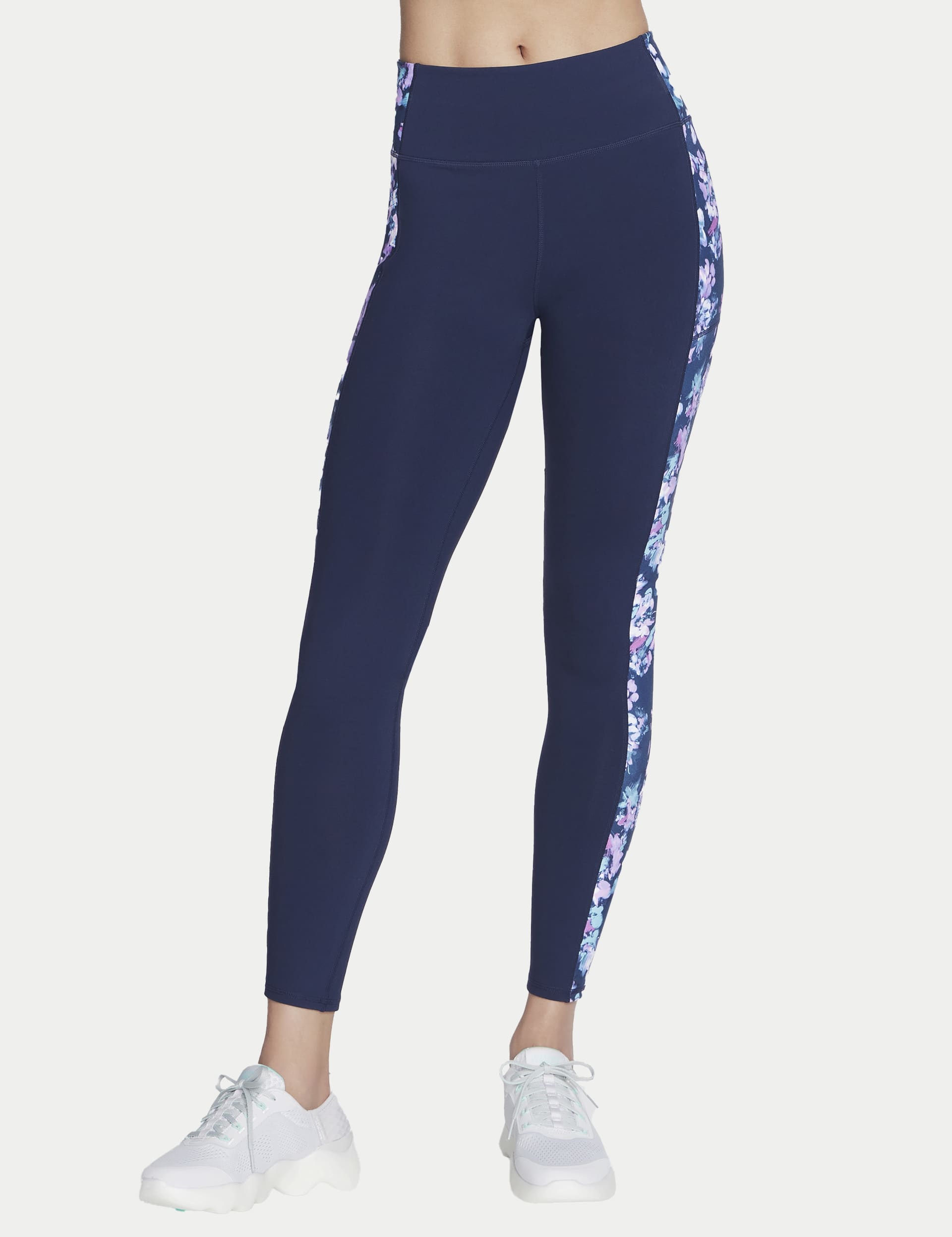 Skechers Women's Floral High Waisted Leggings - M - Navy, Navy