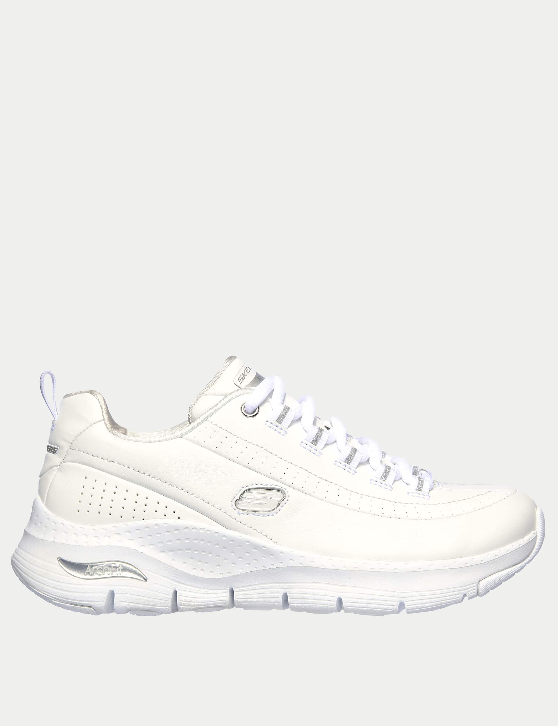 Skechers Women's Arch Fit Citi Drive Leather Trainers - 5 - White, White