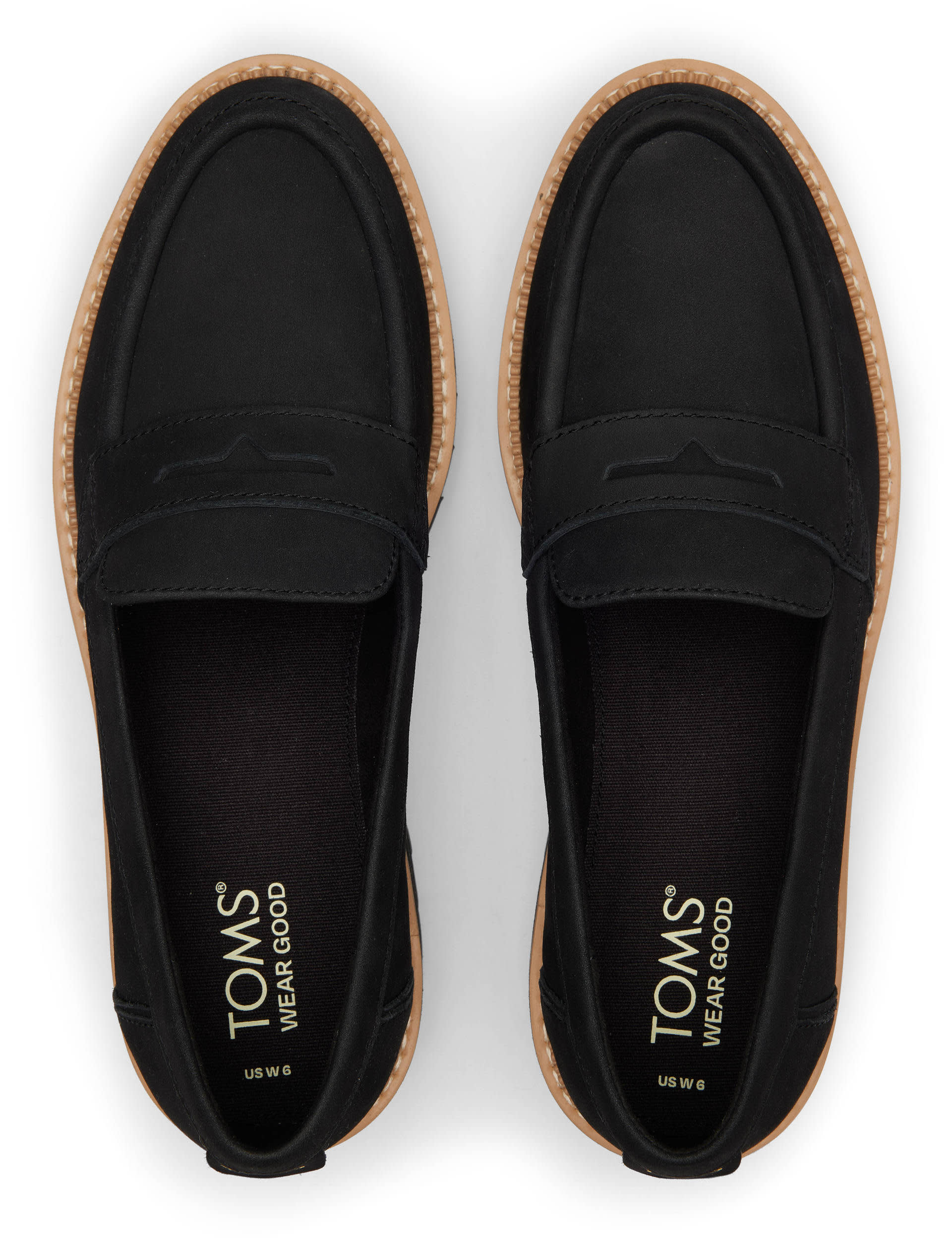 Toms Women's Suede Slip On Chunky Loafers - 7 - Black, Black