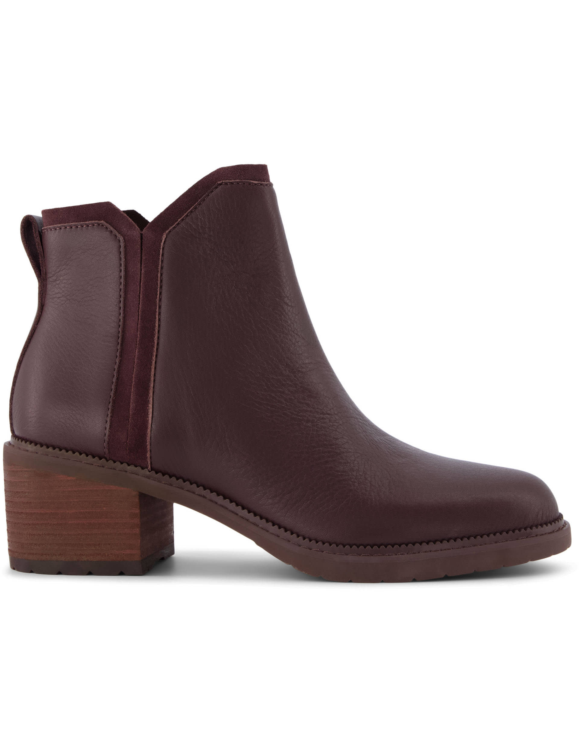 Toms Women's Leather Block Heel Ankle Boots - 6 - Plum, Plum