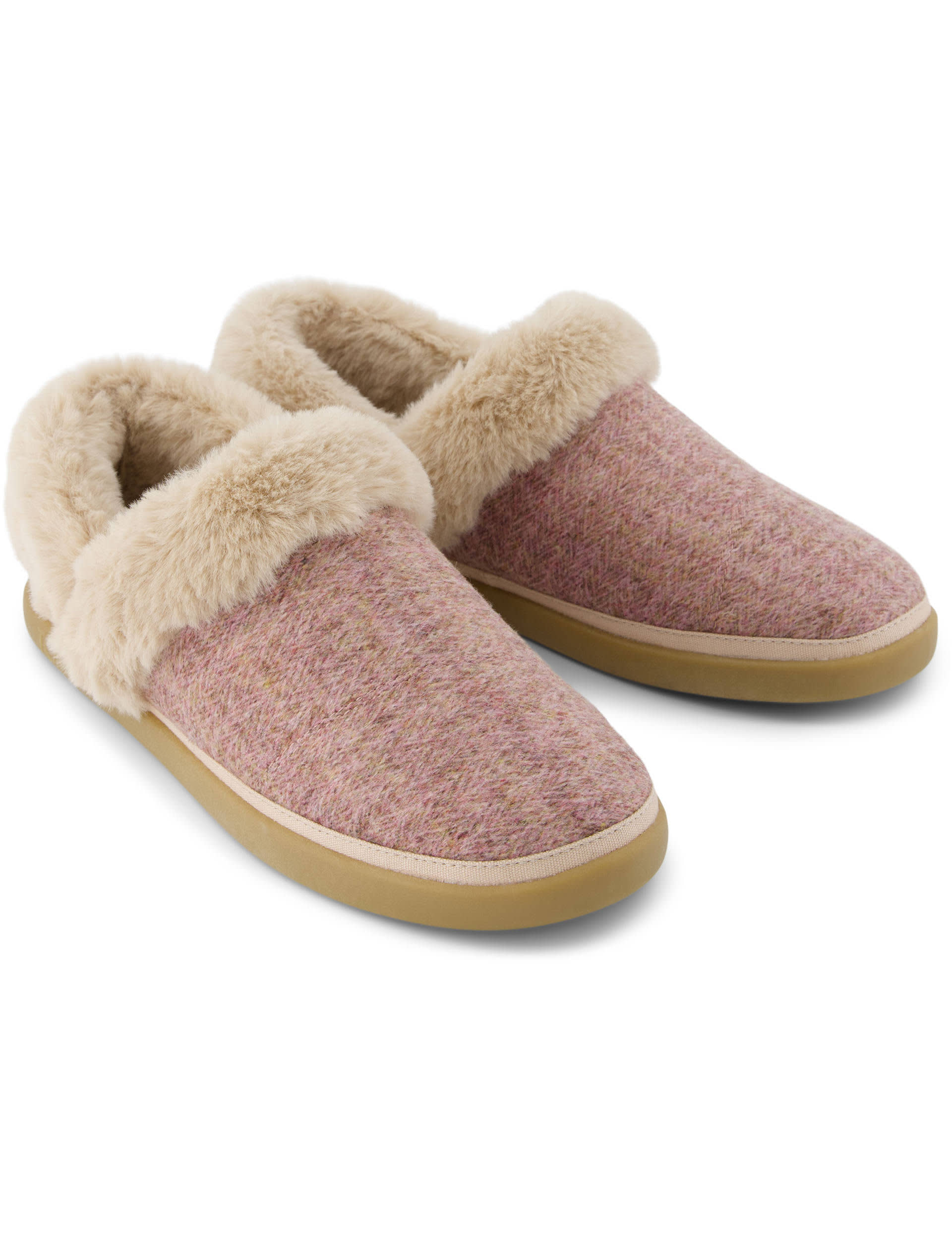 Toms Women's Faux Fur Lined Round Toe Mule Slippers - 8 - Pink, Pink