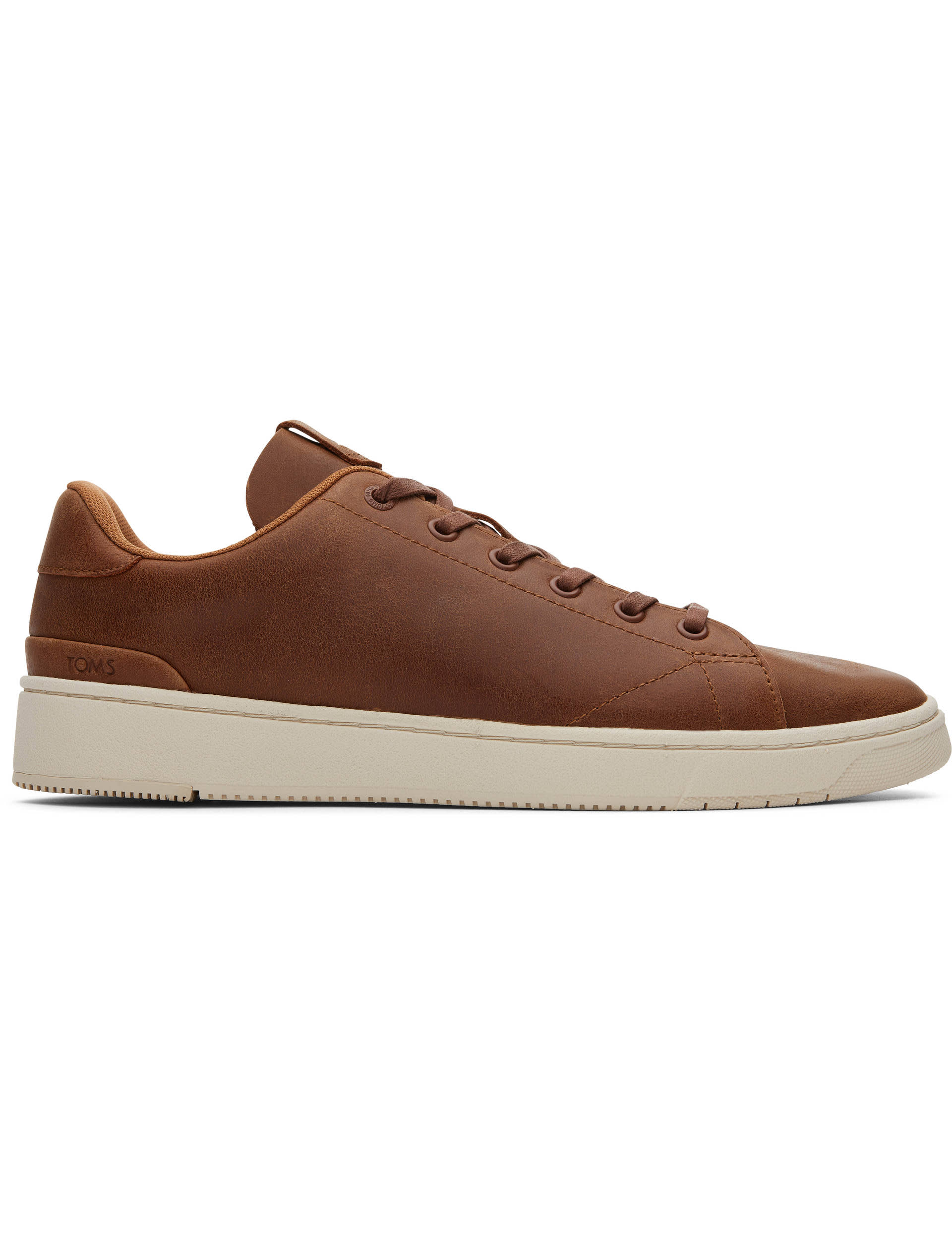 Toms Men's Leather Lace Up Trainers - 10 - Tan, Tan