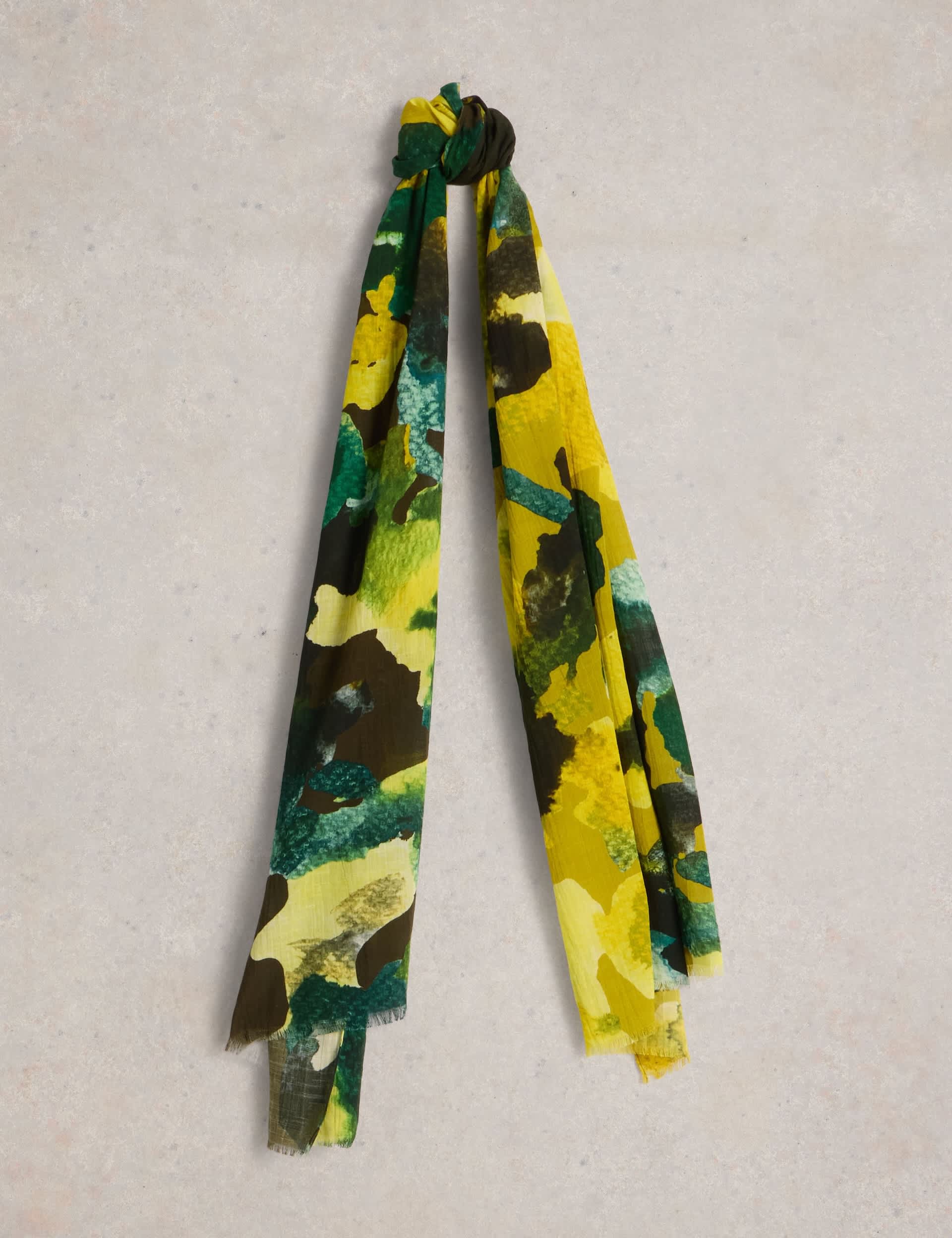 White Stuff Women's Cotton Blend Floral Scarf