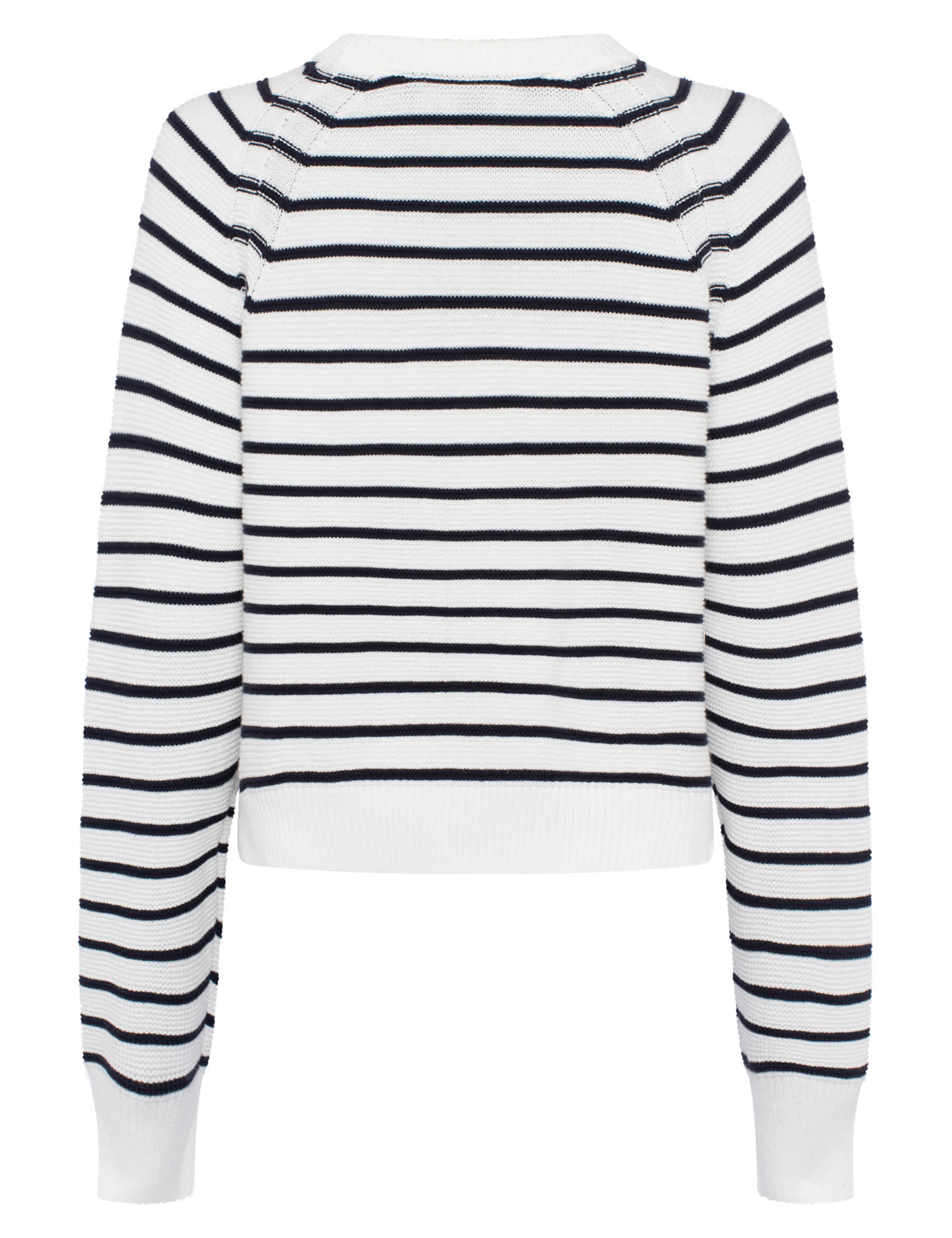 French Connection Women's Pure Cotton Striped Crew Neck Jumper - XL - White Mix, White Mix