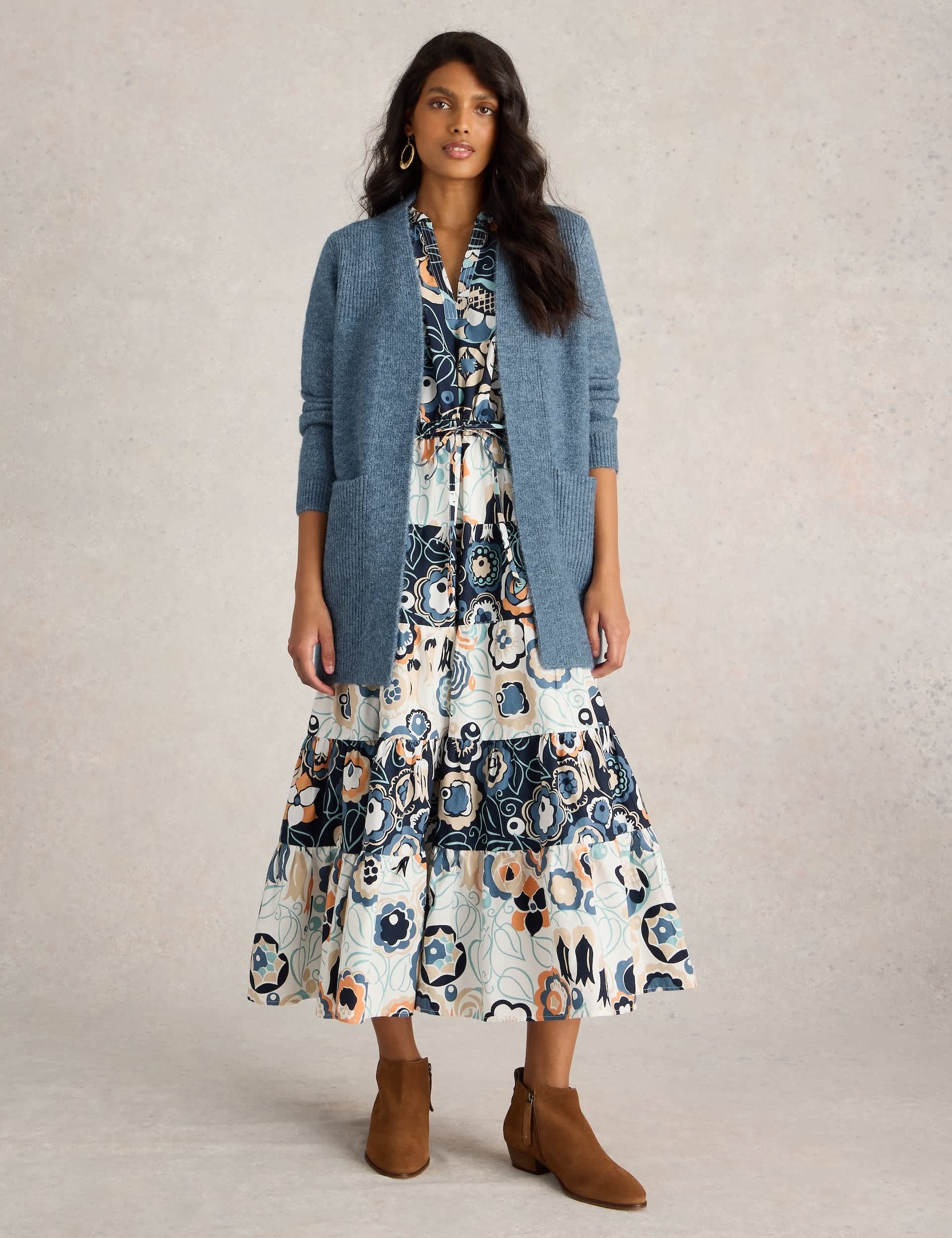 White Stuff Women's Ribbed Edge to Edge Cardigan