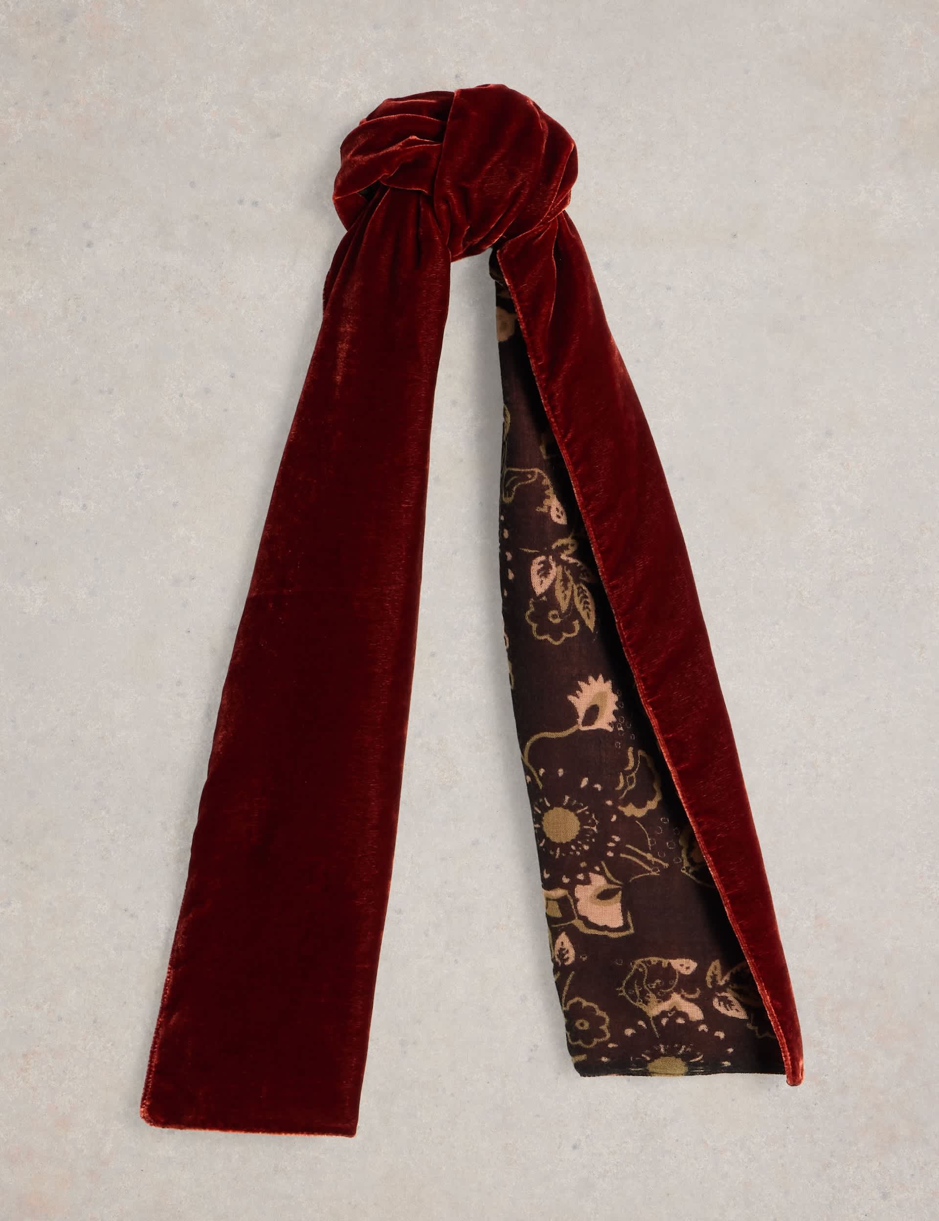 White Stuff Women's Velvet Floral Scarf - Orange Mix, Orange Mix