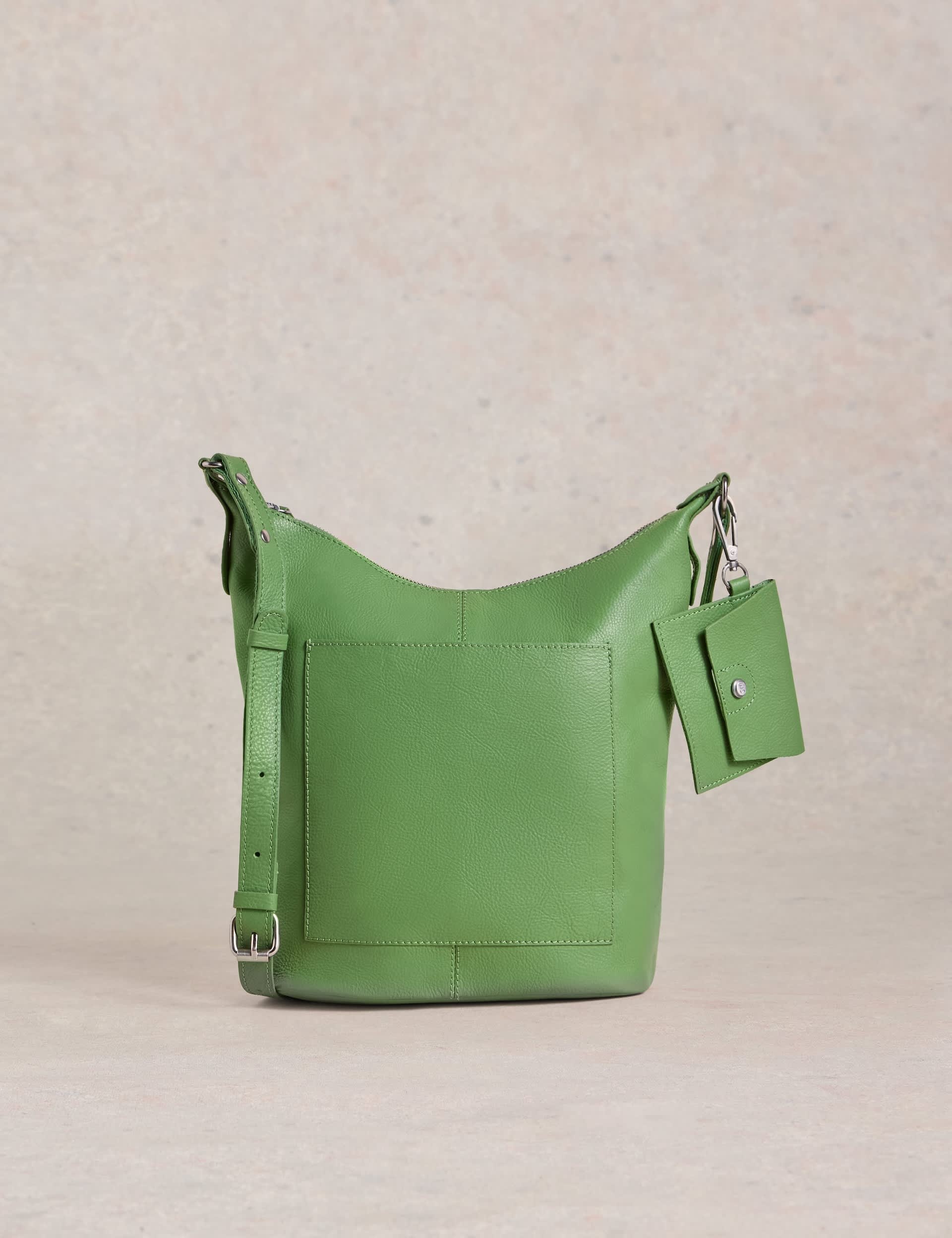 White Stuff Women's Leather Cross Body Bag with Coin Purse - Green, Green