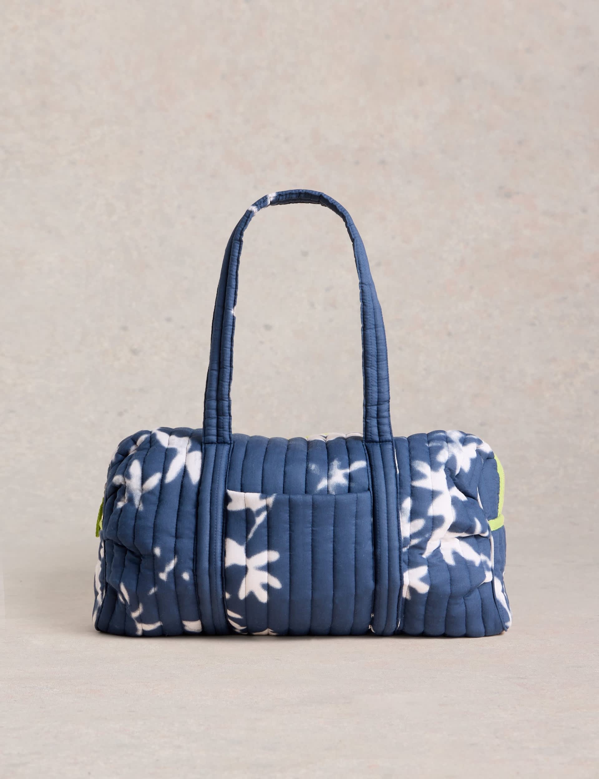 White Stuff Women's Pure Cotton Floral Quilted Weekend Bag - Navy Mix, Navy Mix