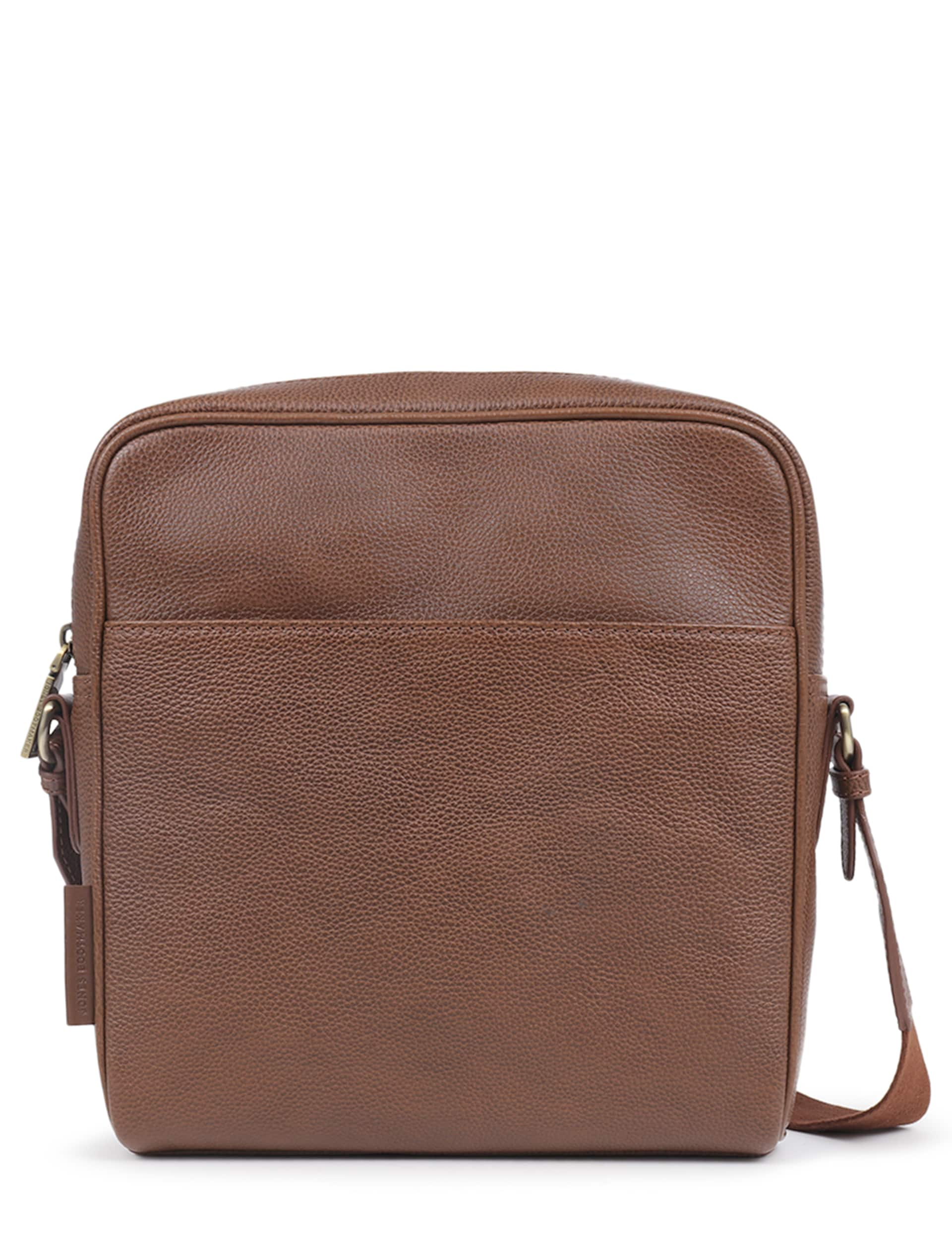 Jones Bootmaker Men's Leather Pebble Grain Cross Body Bag - Tan, Tan