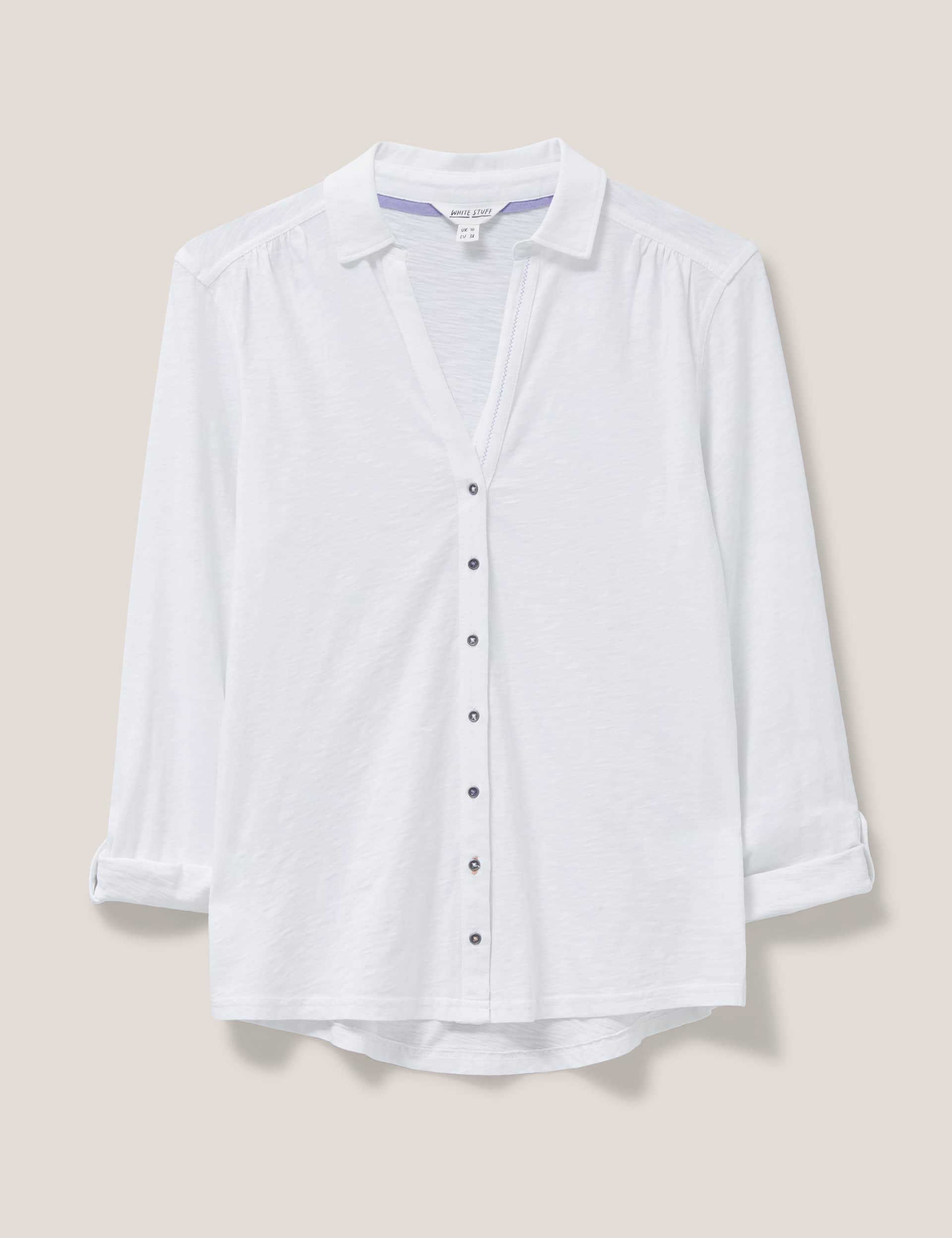 White Stuff Women's Pure Cotton Collared Shirt - 16, White