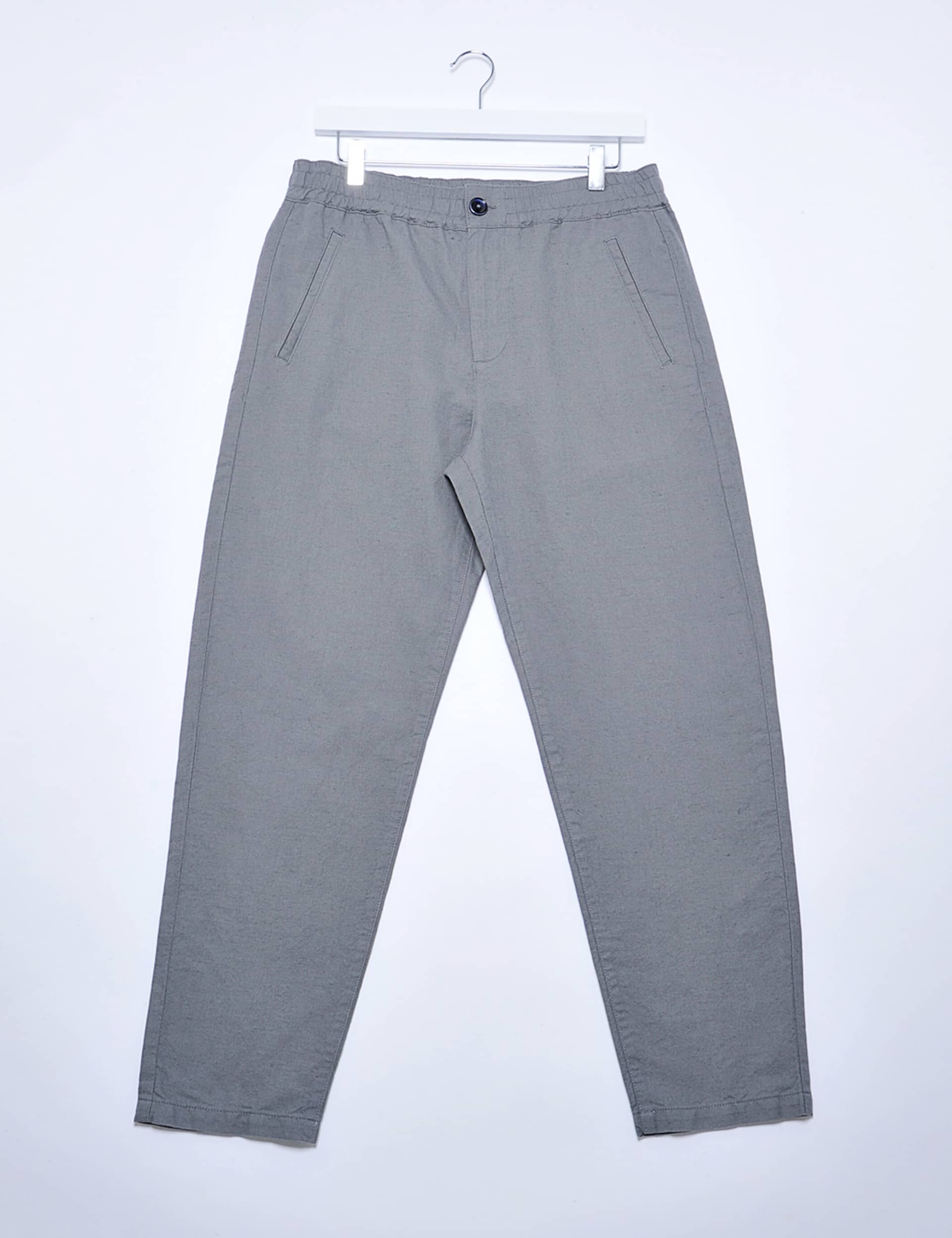 Burgs Men's Tapered Fit Cotton Rich Lightweight Trousers - M - Grey, Grey