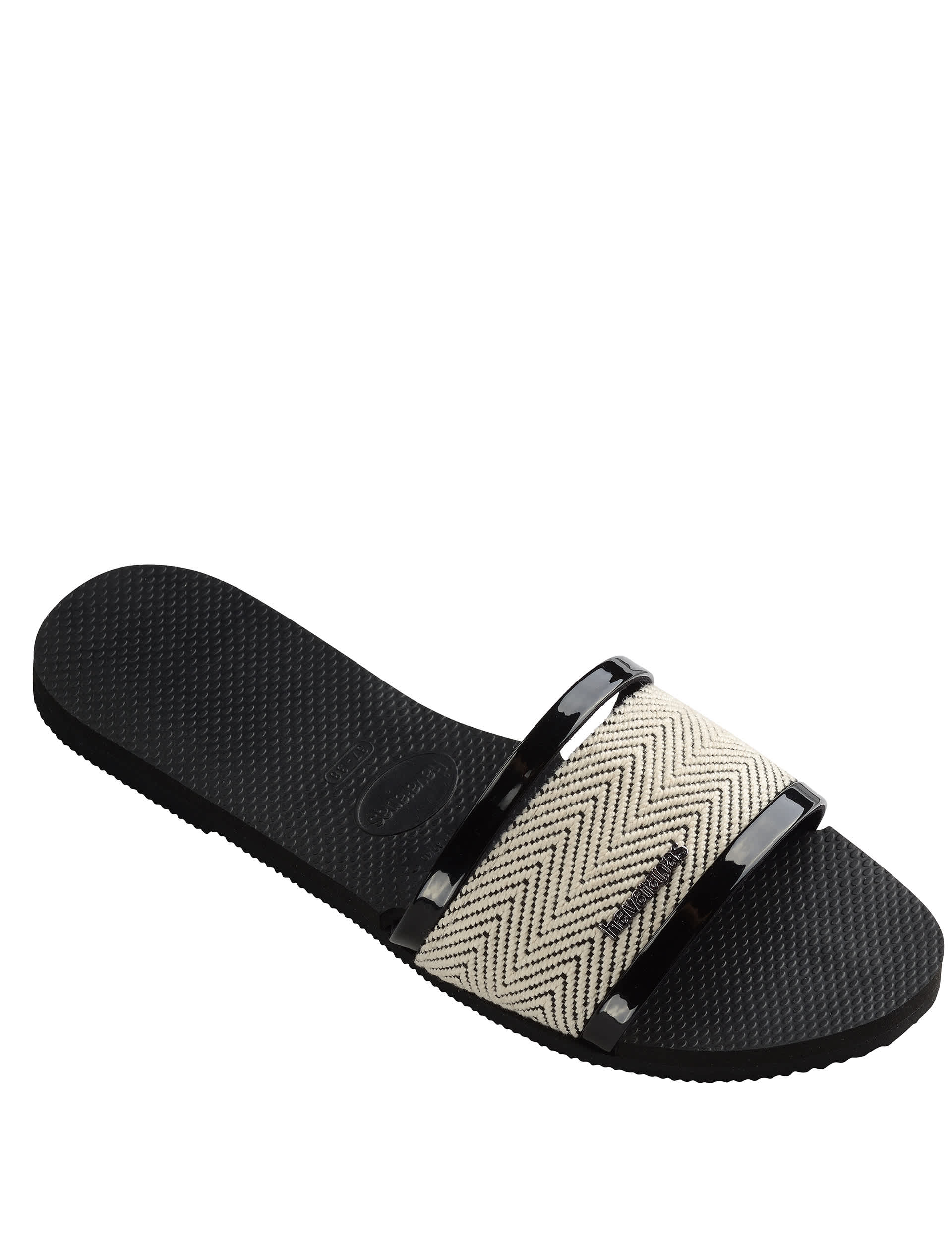 Havaianas Women's Woven Metallic Flip Flops - 35/36 - Black, Black