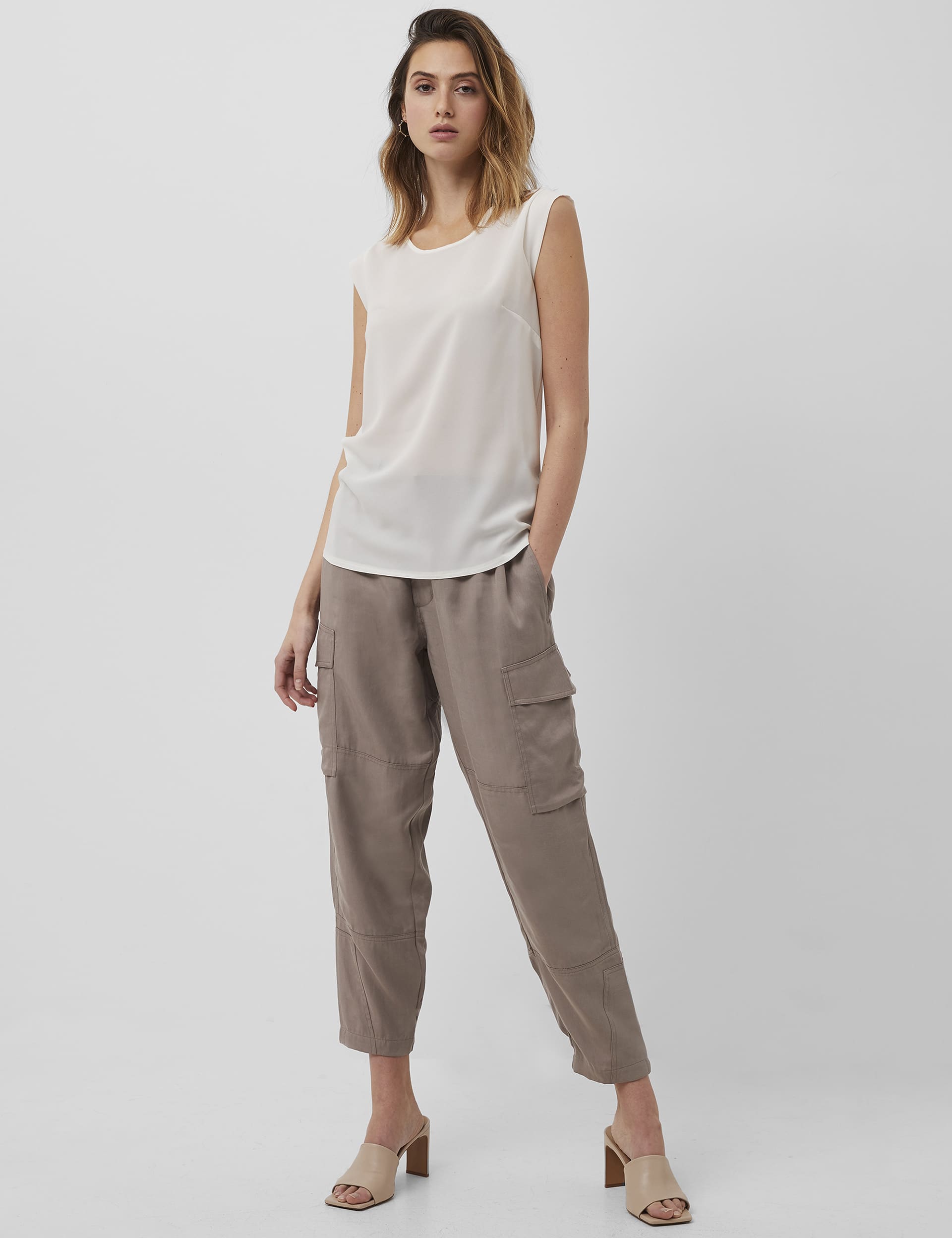 French Connection Women's Round Neck Relaxed Blouse