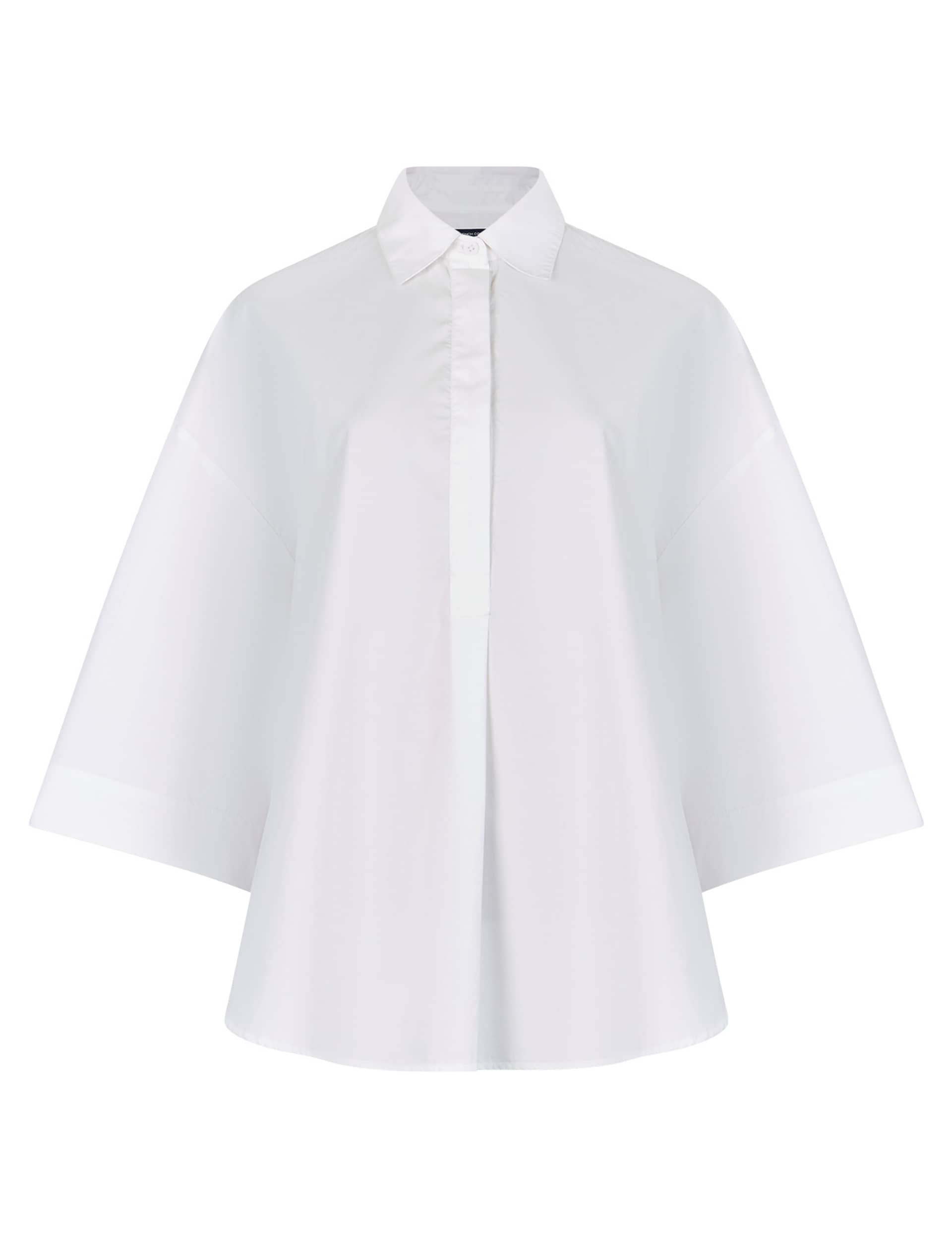 French Connection Women's Pure Cotton Collared Relaxed Shirt - XS - Soft White, Soft White