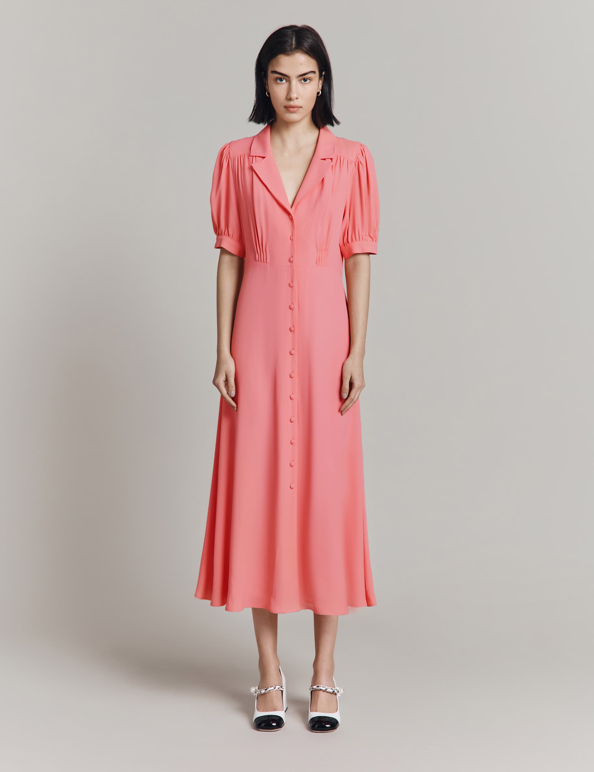 Ghost Women's Puff Sleeve Midaxi Shirt Dress