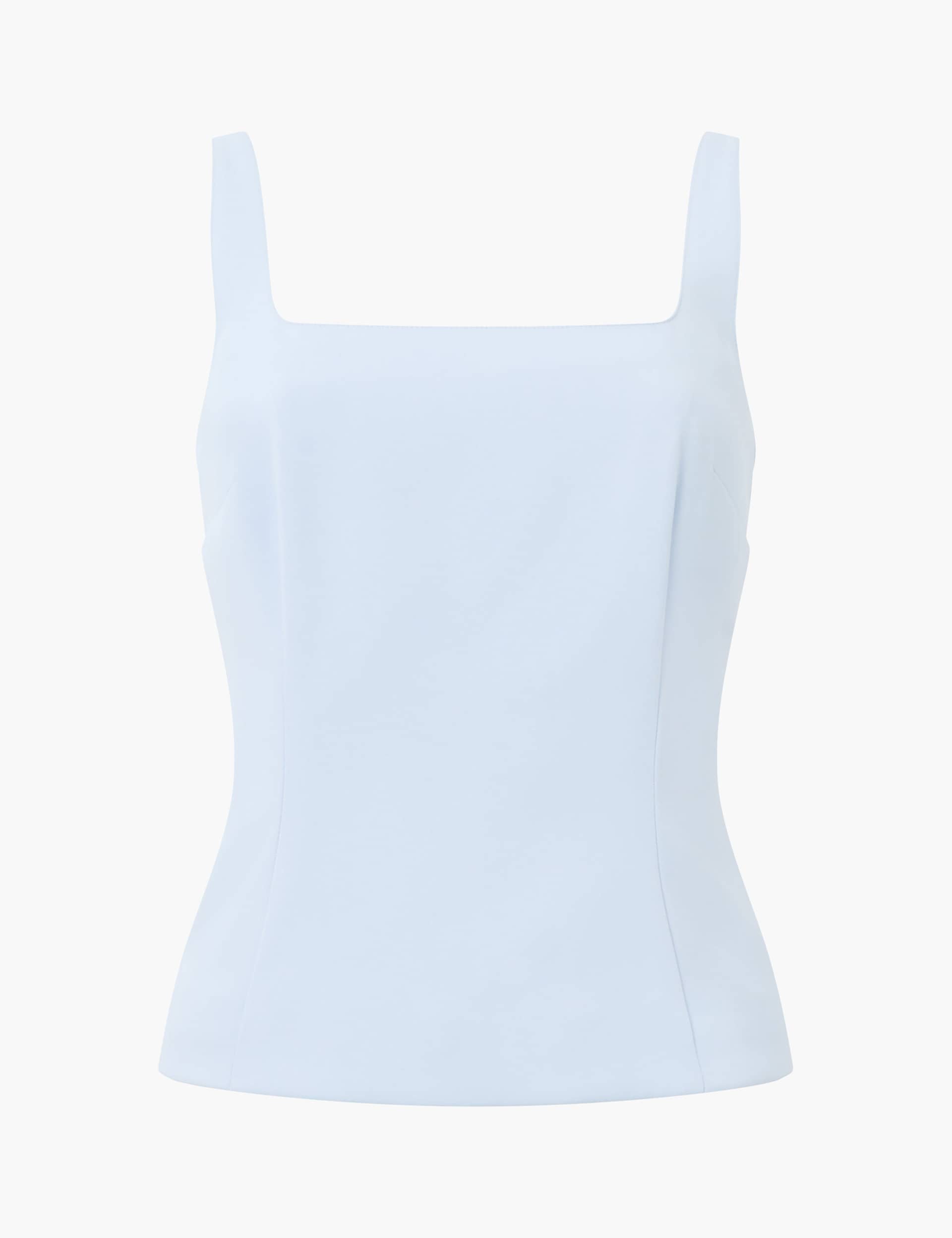 French Connection Women's Square Neck Fitted Vest Top - 8 - Blue, Blue