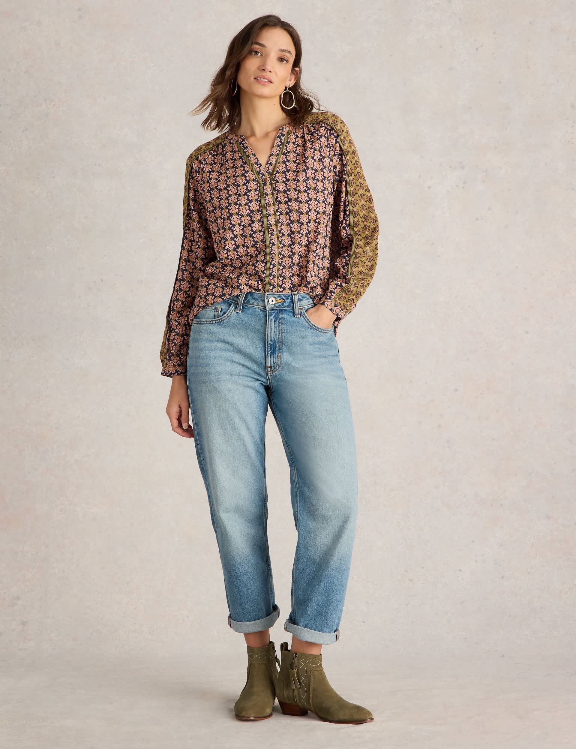 White Stuff Women's Printed V-Neck Top