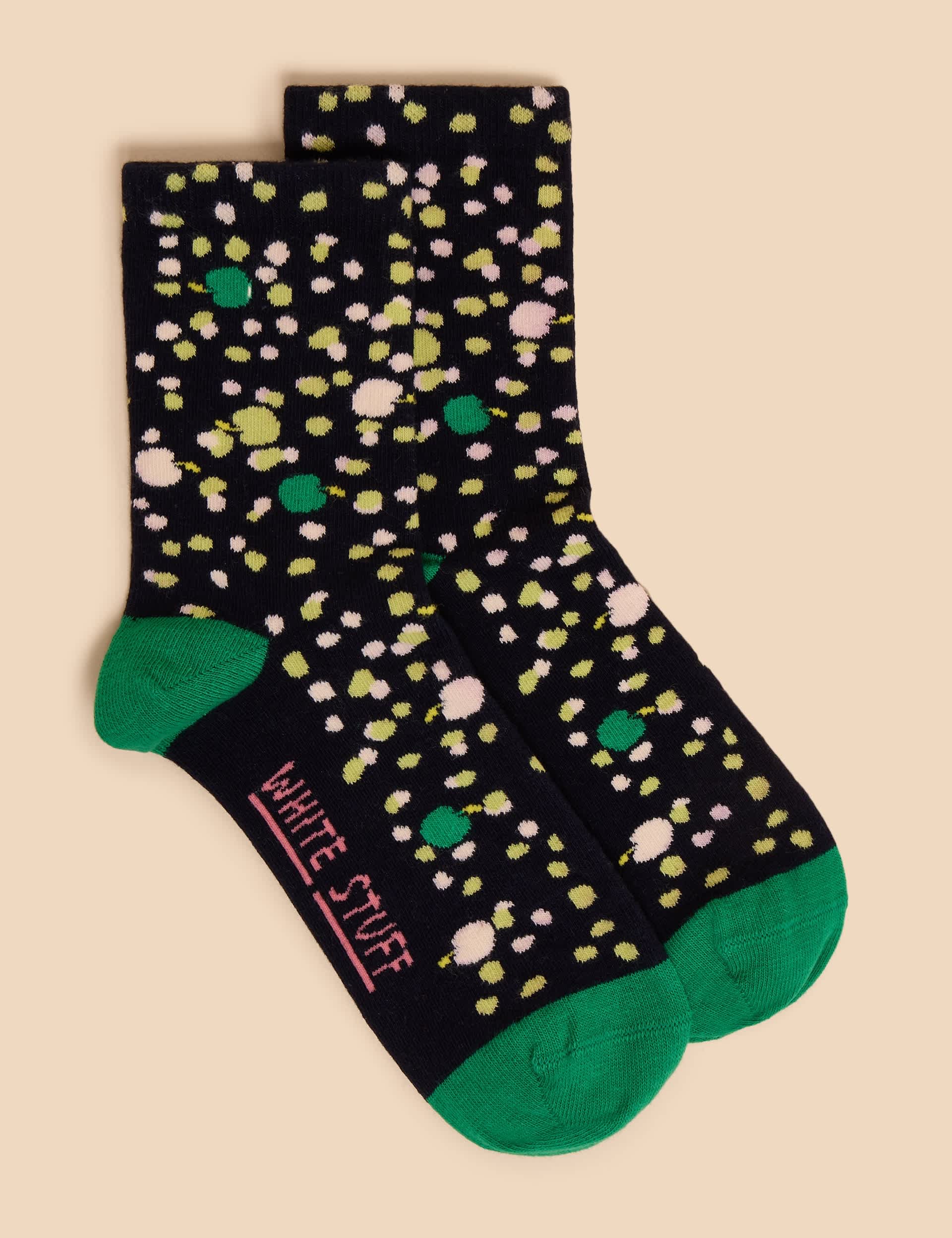 White Stuff Women's Cotton Rich Apple Ankle High Socks