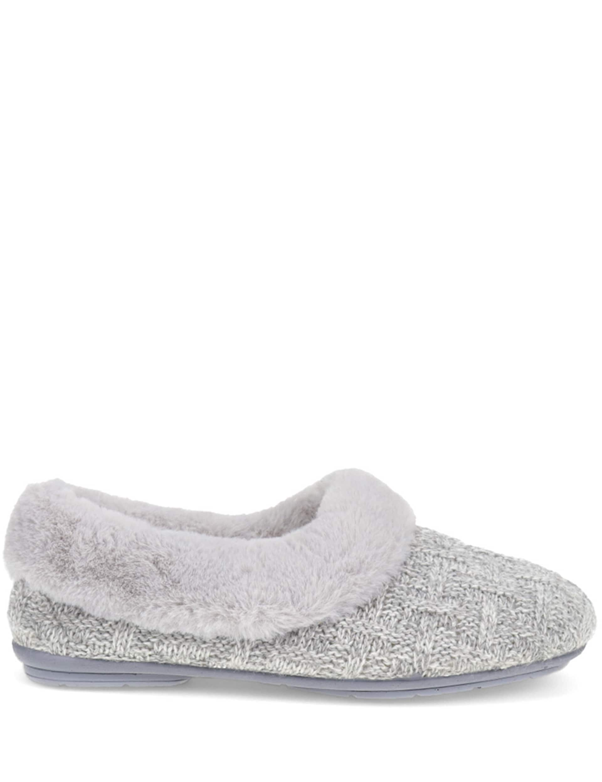 Jones Bootmaker Women's Faux Fur Cuff Slippers - 5 - Grey, Pink,Grey