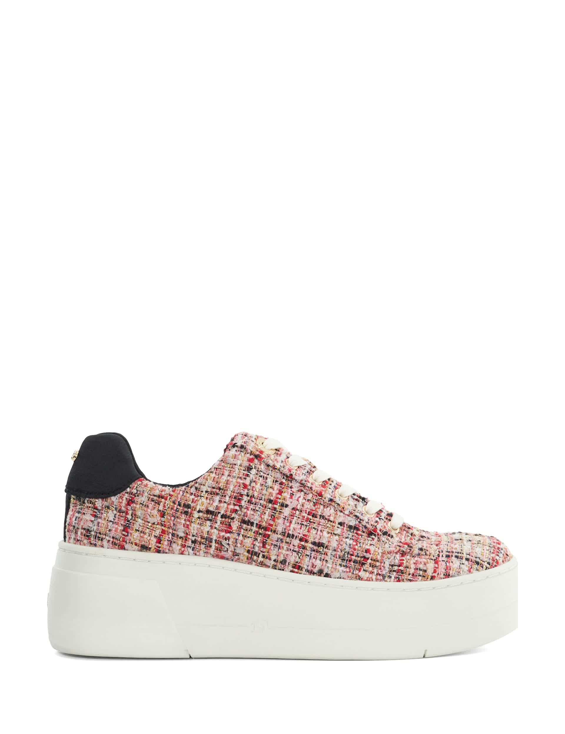 Dune London Women's Lace Up Sparkle Flatform Trainers - 5 - Pink, Pink,Black