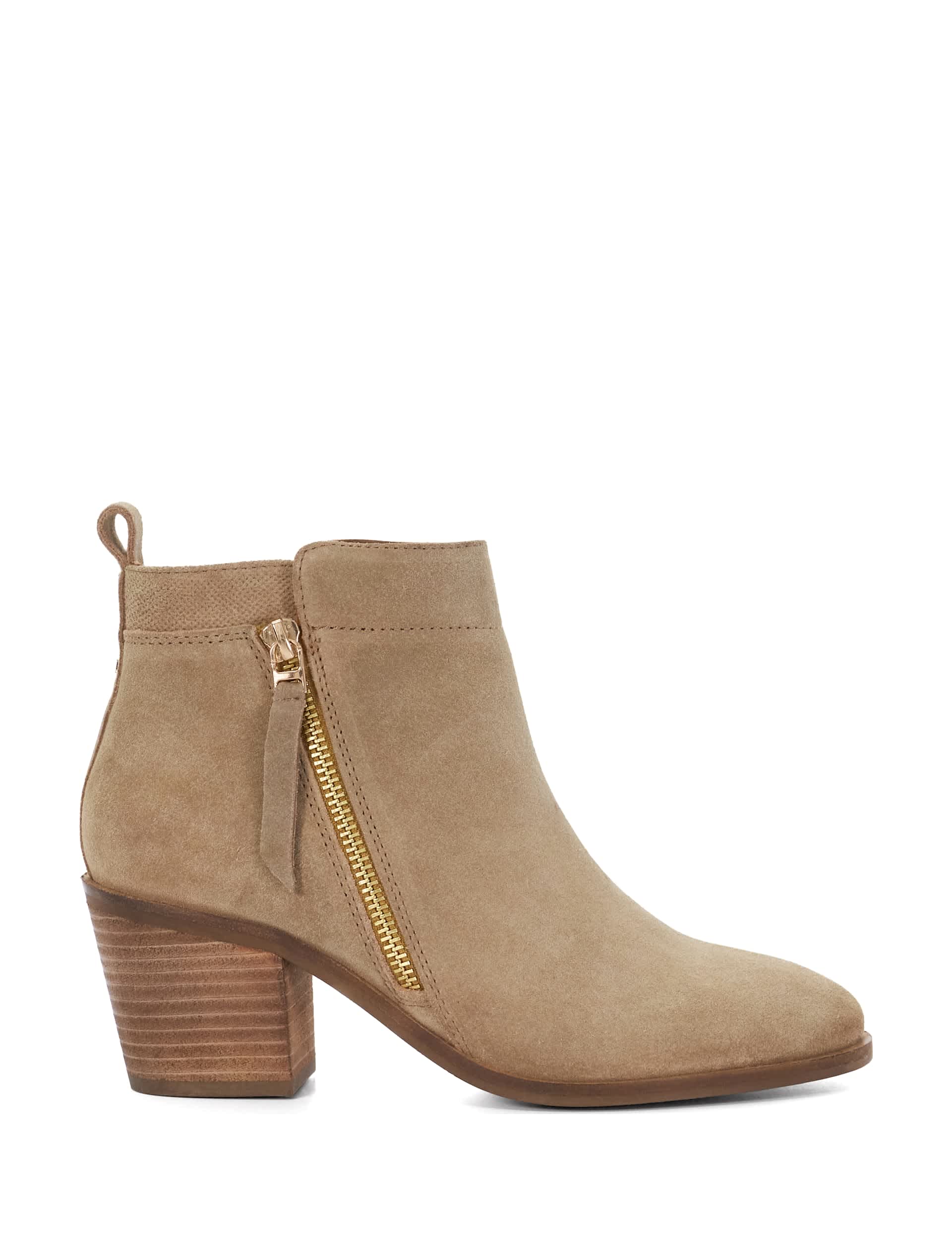 Dune London Women's Wide Fit Suede Block Heel Ankle Boots - 5 - Taupe, Taupe,Black