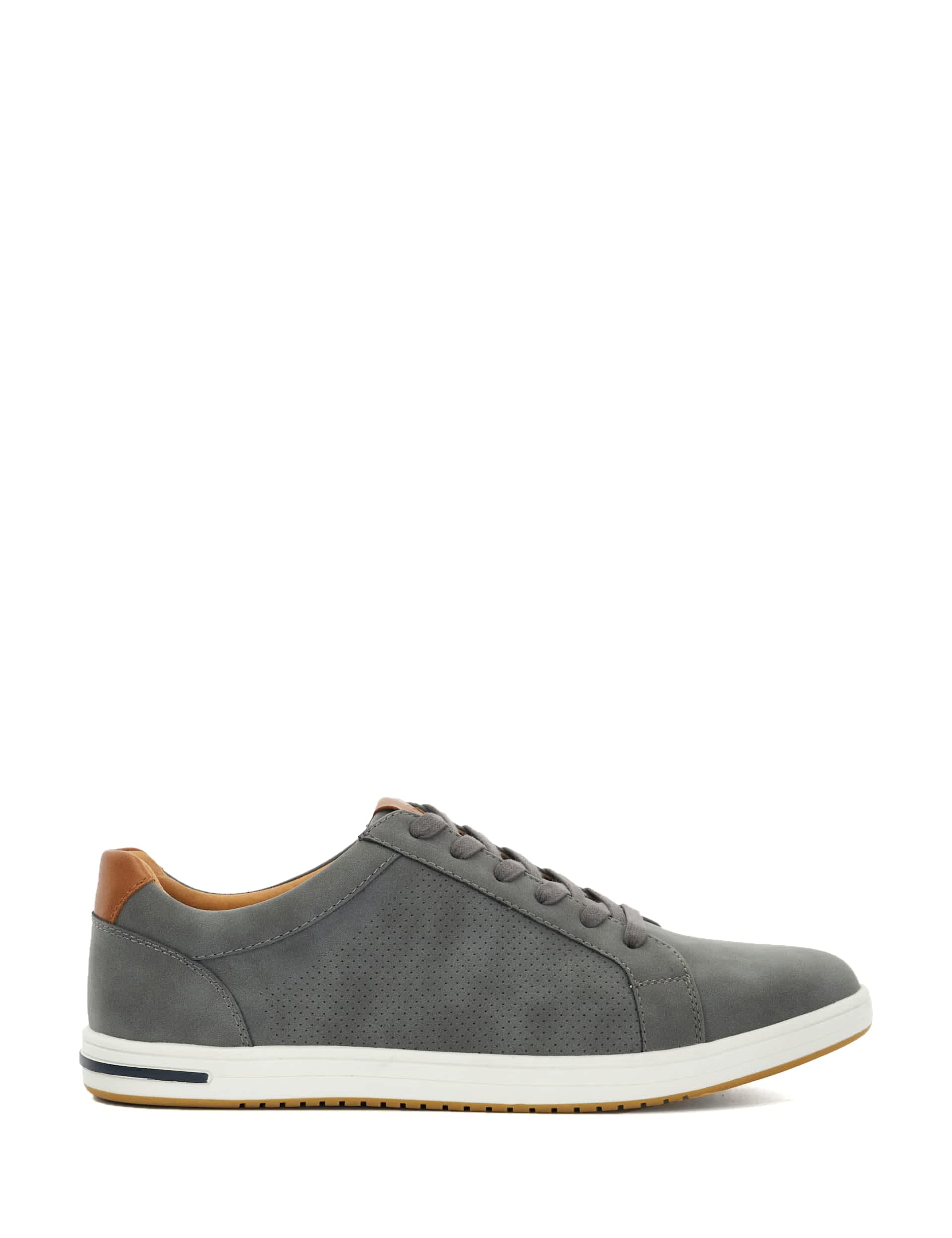 Dune London Men's Faux Suede Lace Up Trainers - 10 - Grey, Grey