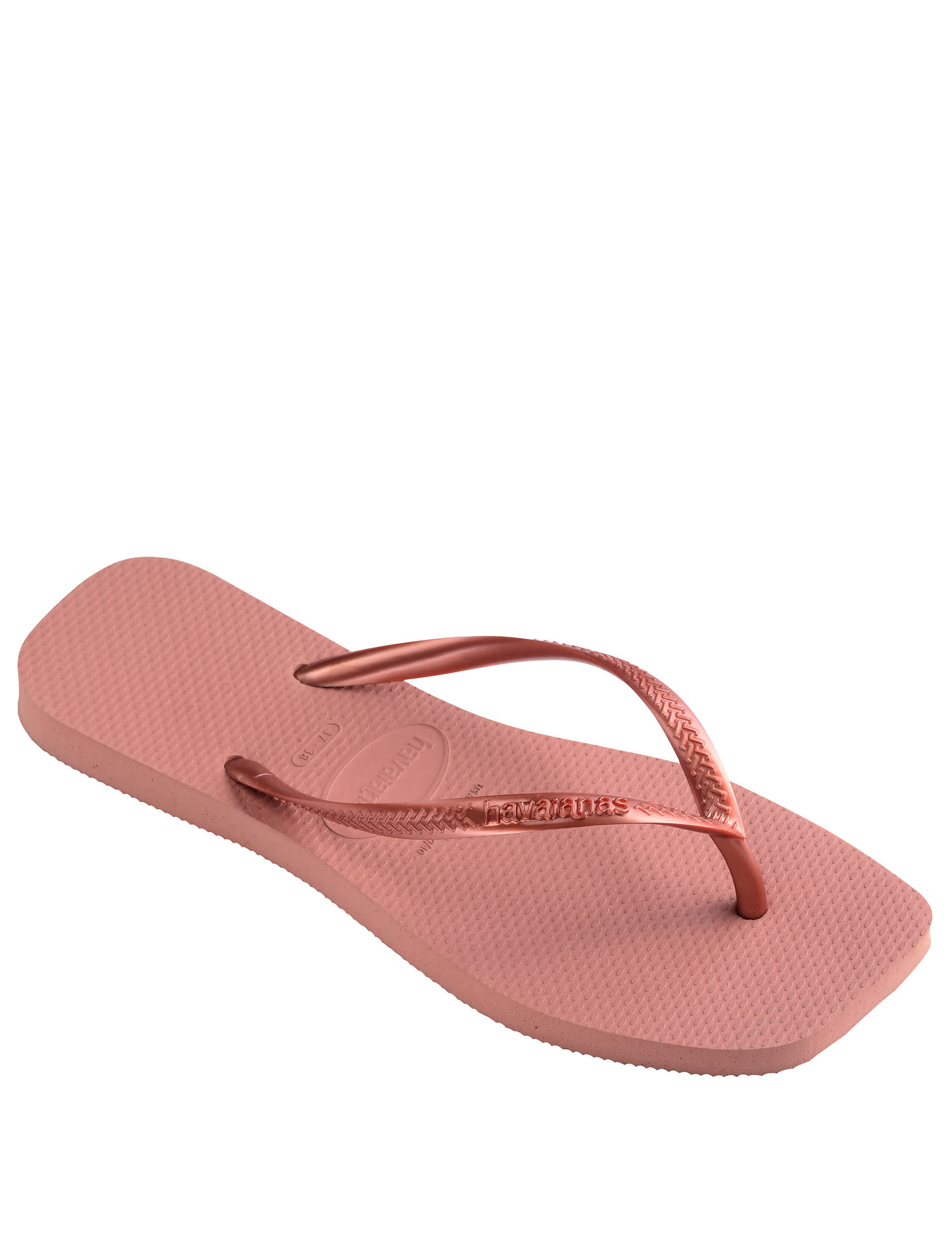 Havaianas Women's Flat Square Toe Fip Flops - 35/36 - Dusky Rose, Dusky Rose,Pink