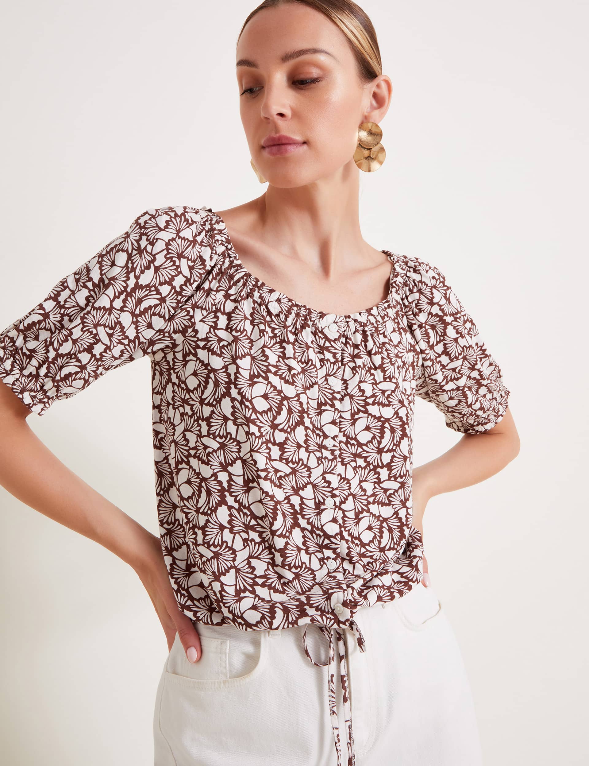 Monsoon Women's Jersey Printed Top