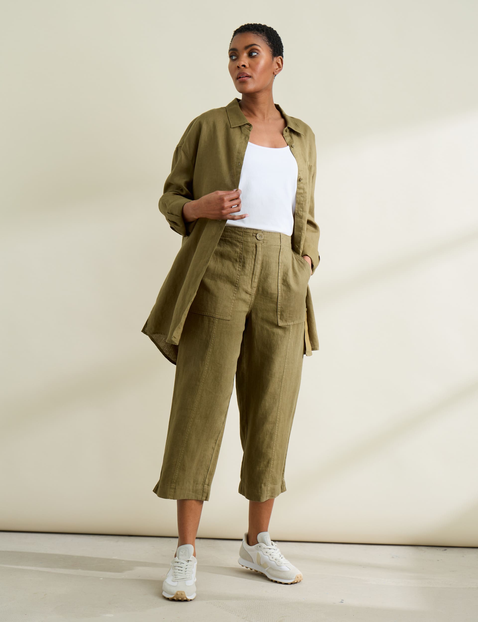 Seasalt Cornwall Women's Pure Linen Collared Oversized Shirt