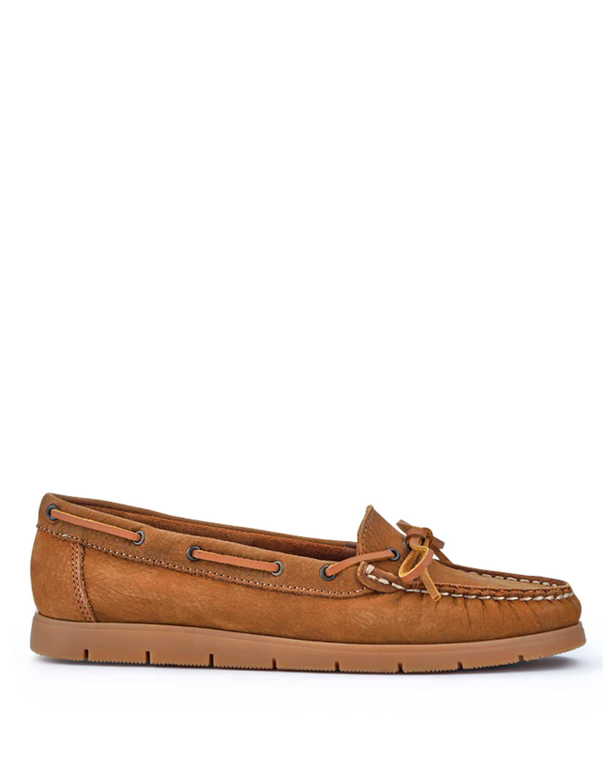 Jones Bootmaker Women's Suede Flat Boat Shoes - 6 - Tan, Tan