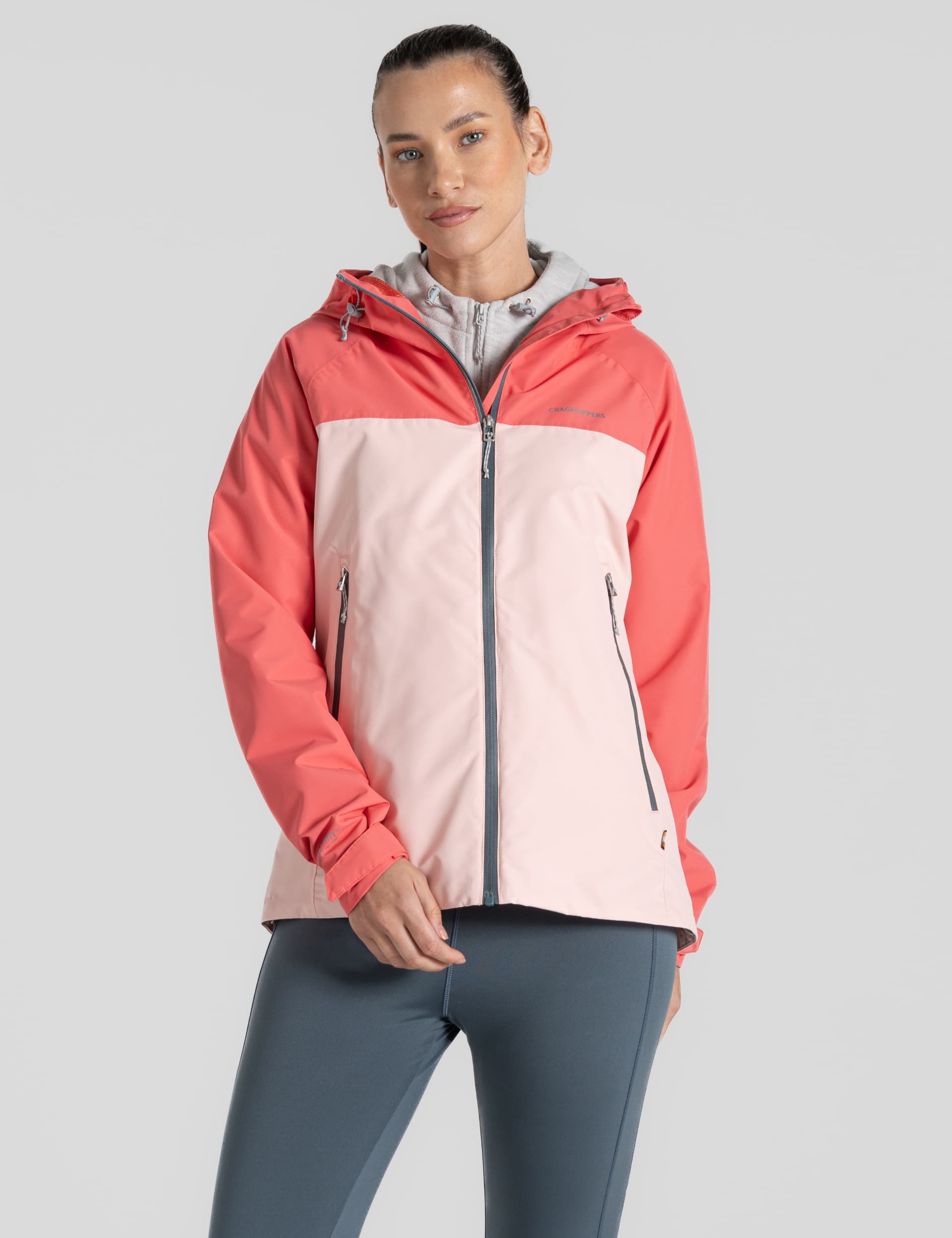 Craghoppers Women's Colour Block Hooded Jacket - 10 - Pink Mix, Pink Mix