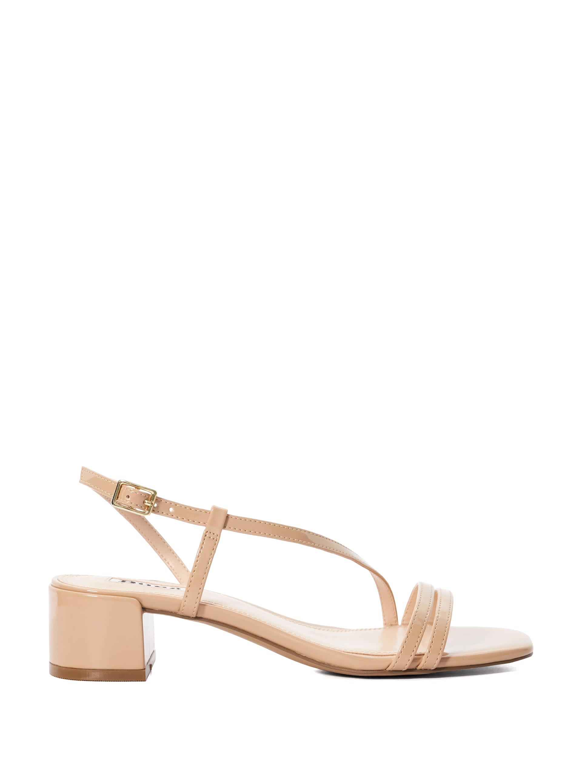 Dune London Women's Leather Metallic Block Heel Sandals - 5 - Blush, Blush