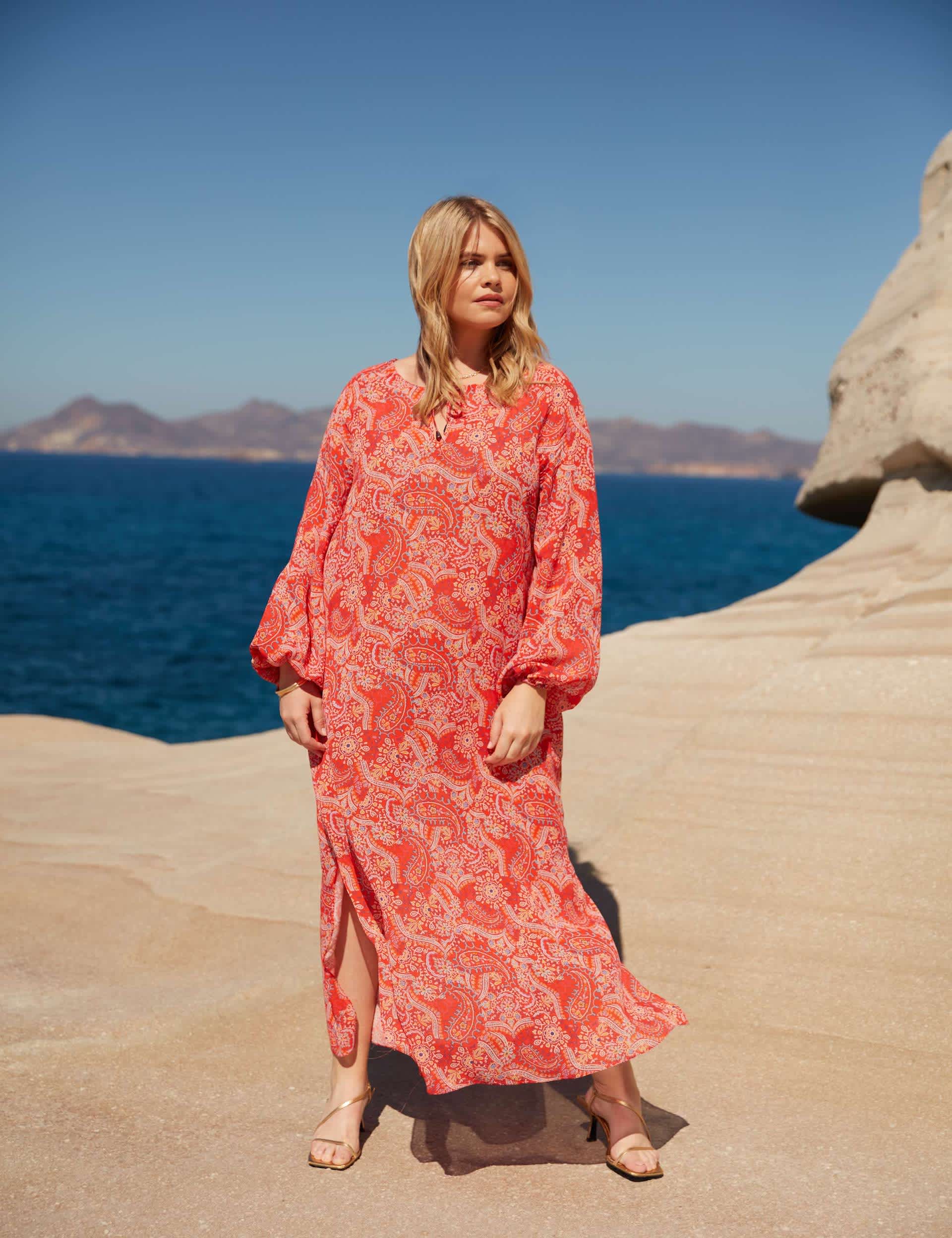 Live Unlimited London Women's Paisley Maxi Shift Dress