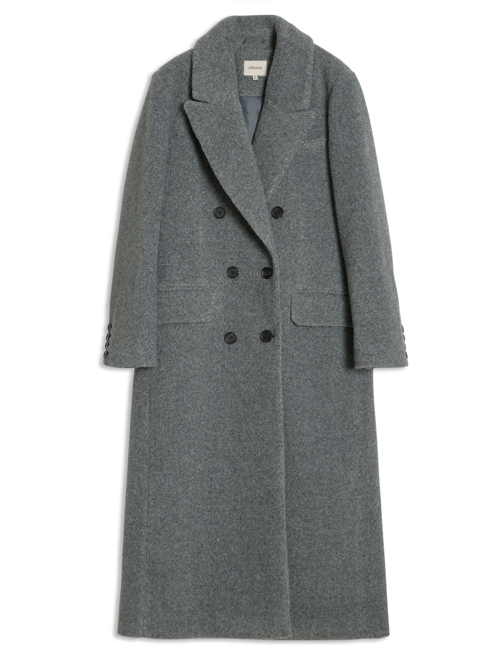 Albaray Women's Double Breasted Tailored Coat - 18 - Grey, Black,Grey