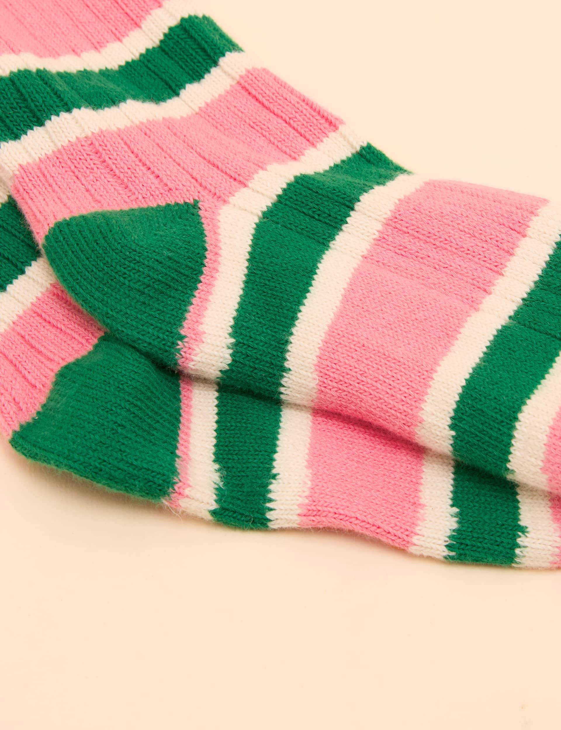 Joules Women's Cotton Rich Striped Knee High Socks - Pink Mix, Pink Mix