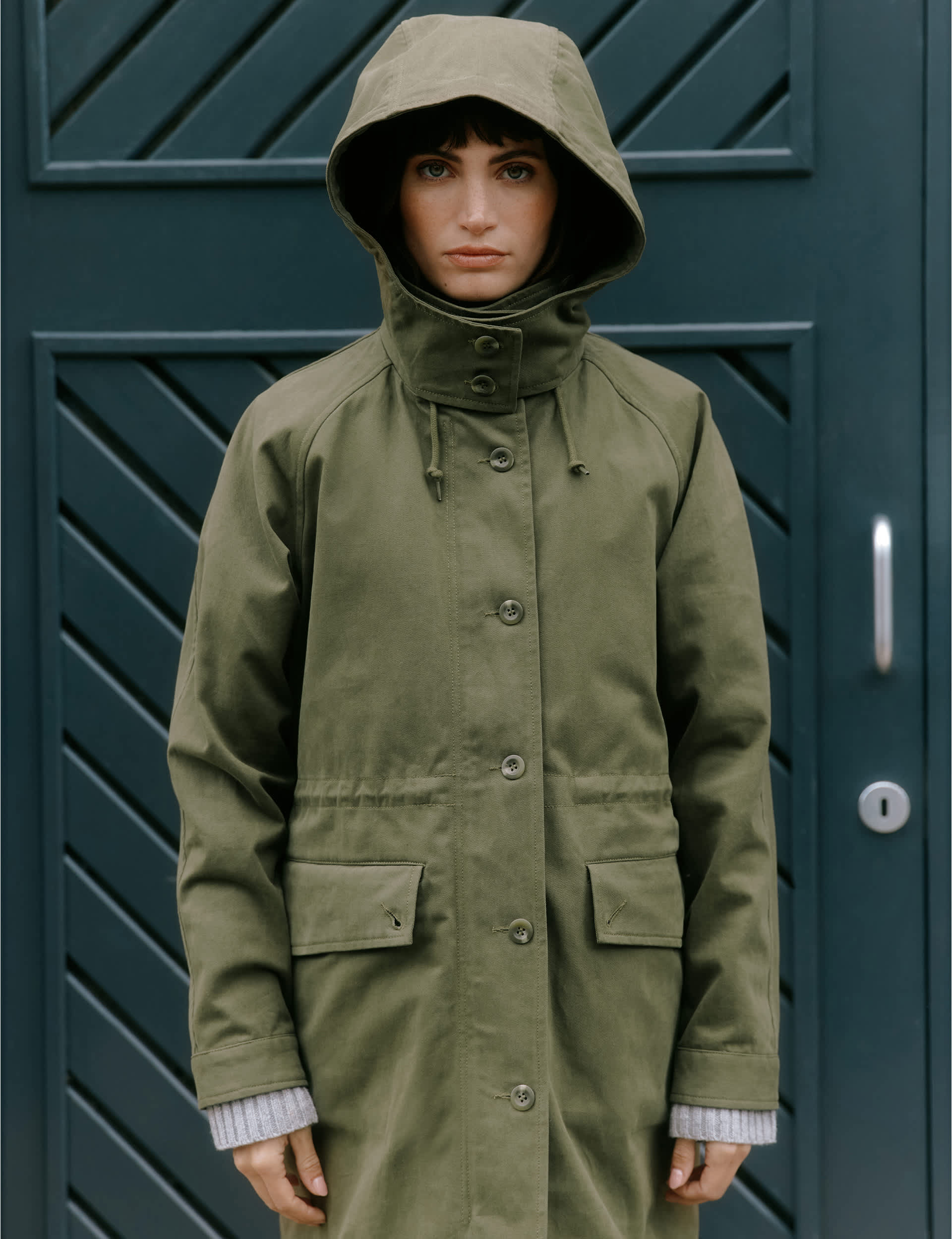 Albaray Women's Pure Cotton 2 in 1 Parka Coat - 10 - Olive, Olive