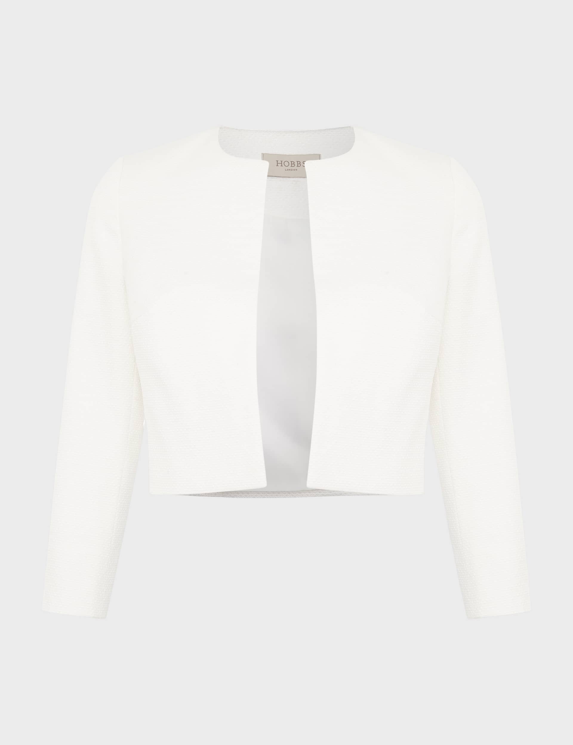 Hobbs Women's Cropped Blazer - 16 - Ivory, Ivory