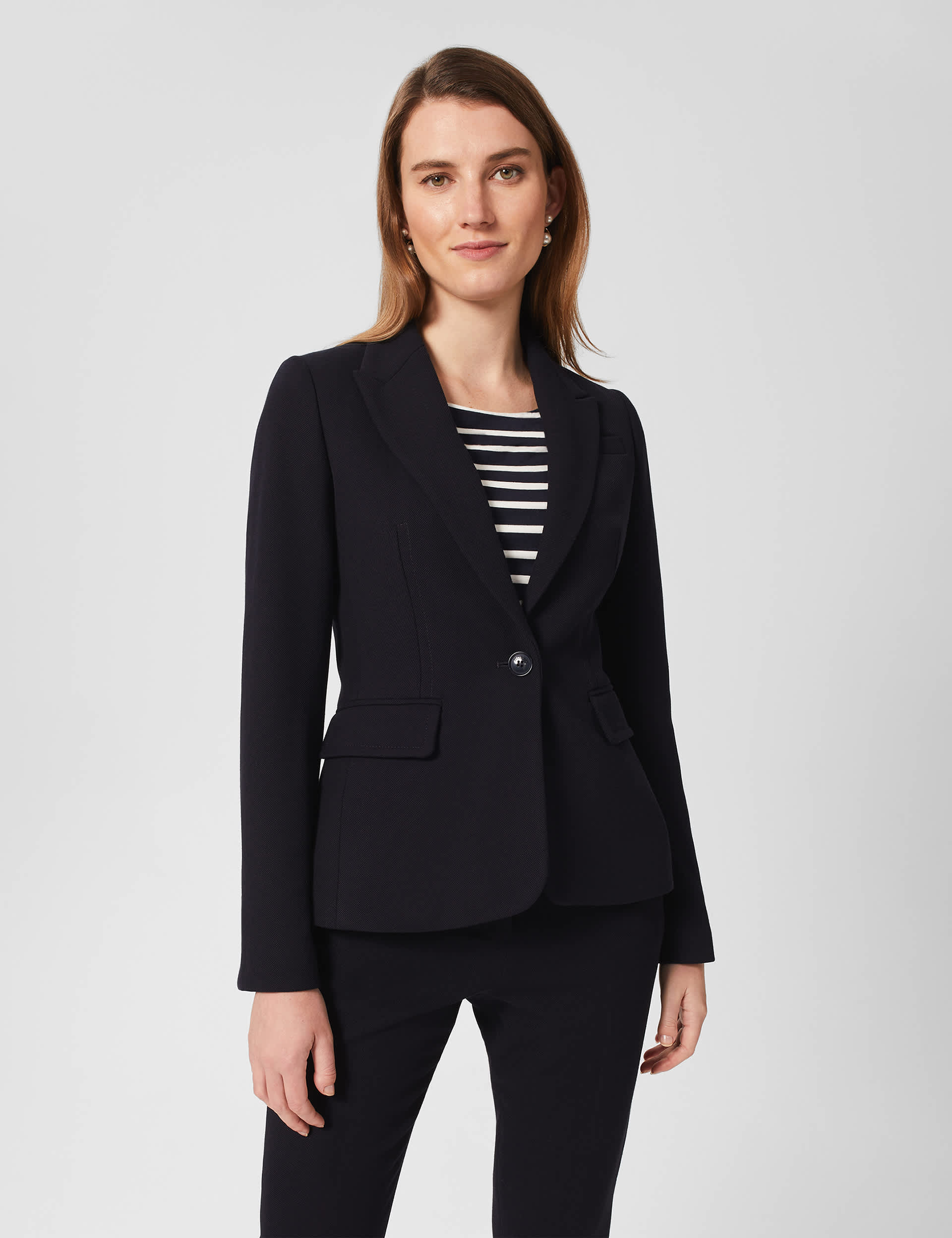 Hobbs Women's Single Breasted Blazer - 14 - Navy, Navy