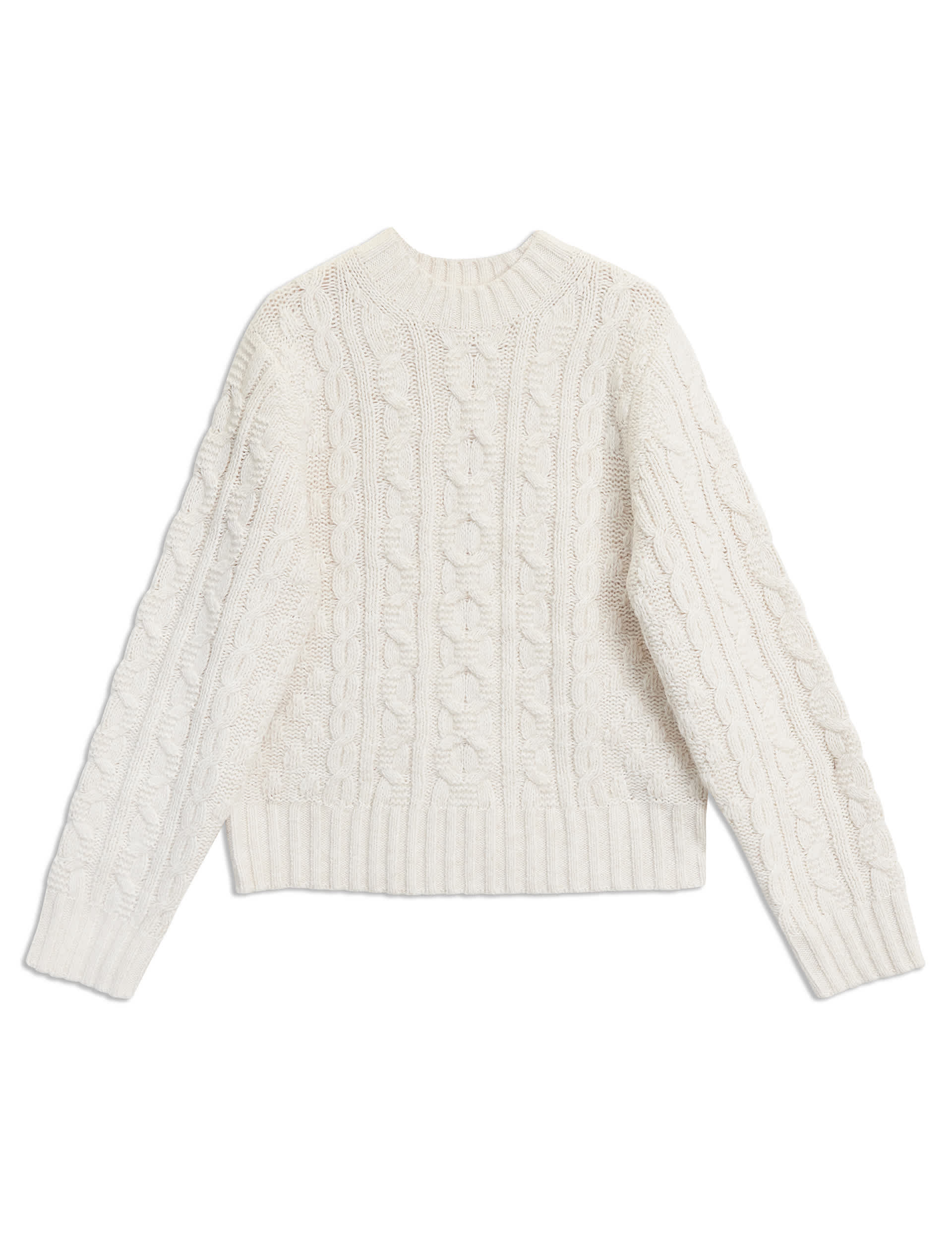 Albaray Women's Cable Knit Crew Neck Jumper - 14 - Cream, Cream