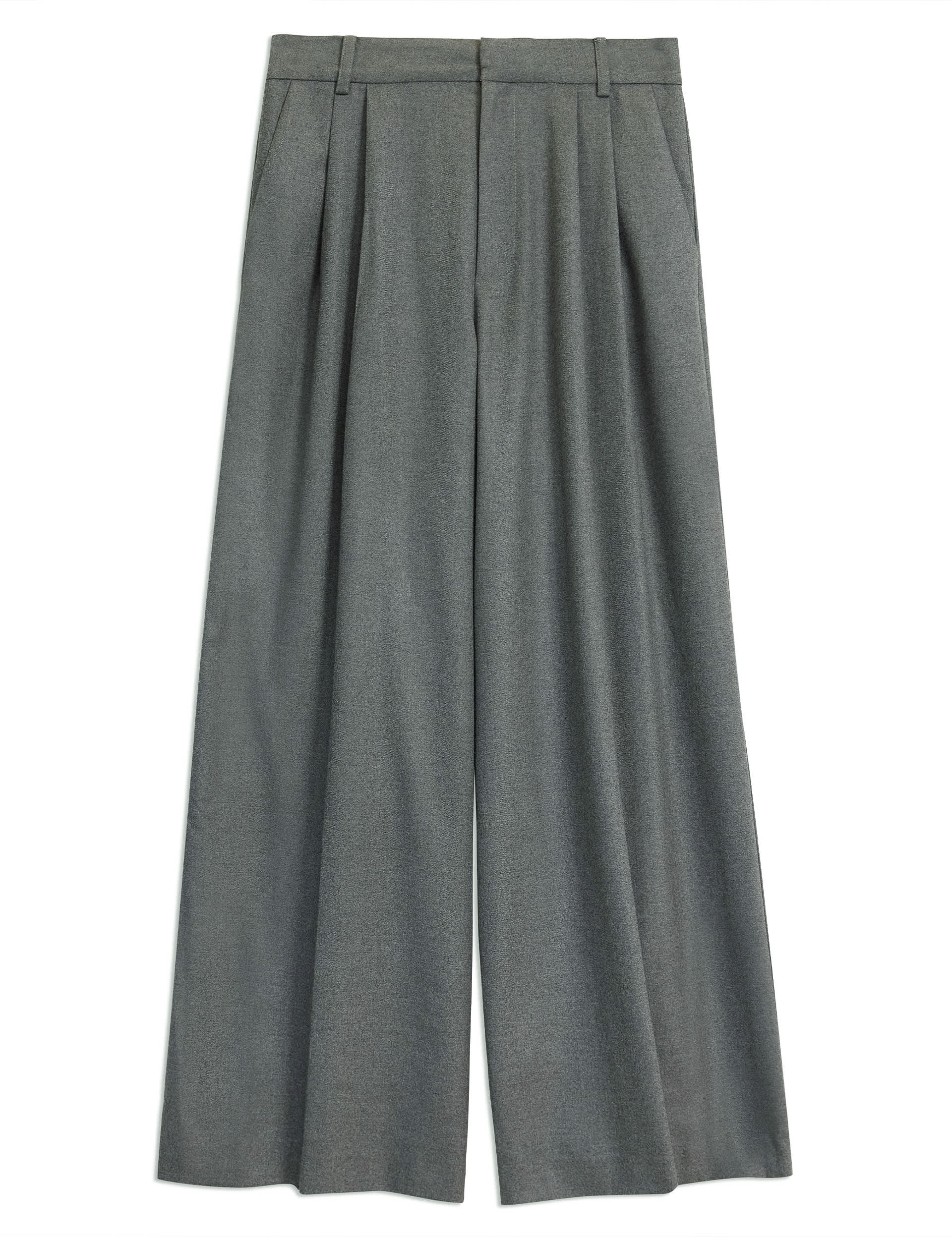 Albaray Women's Flannel Pleat Front Wide Leg Trousers - 14 - Grey, Grey