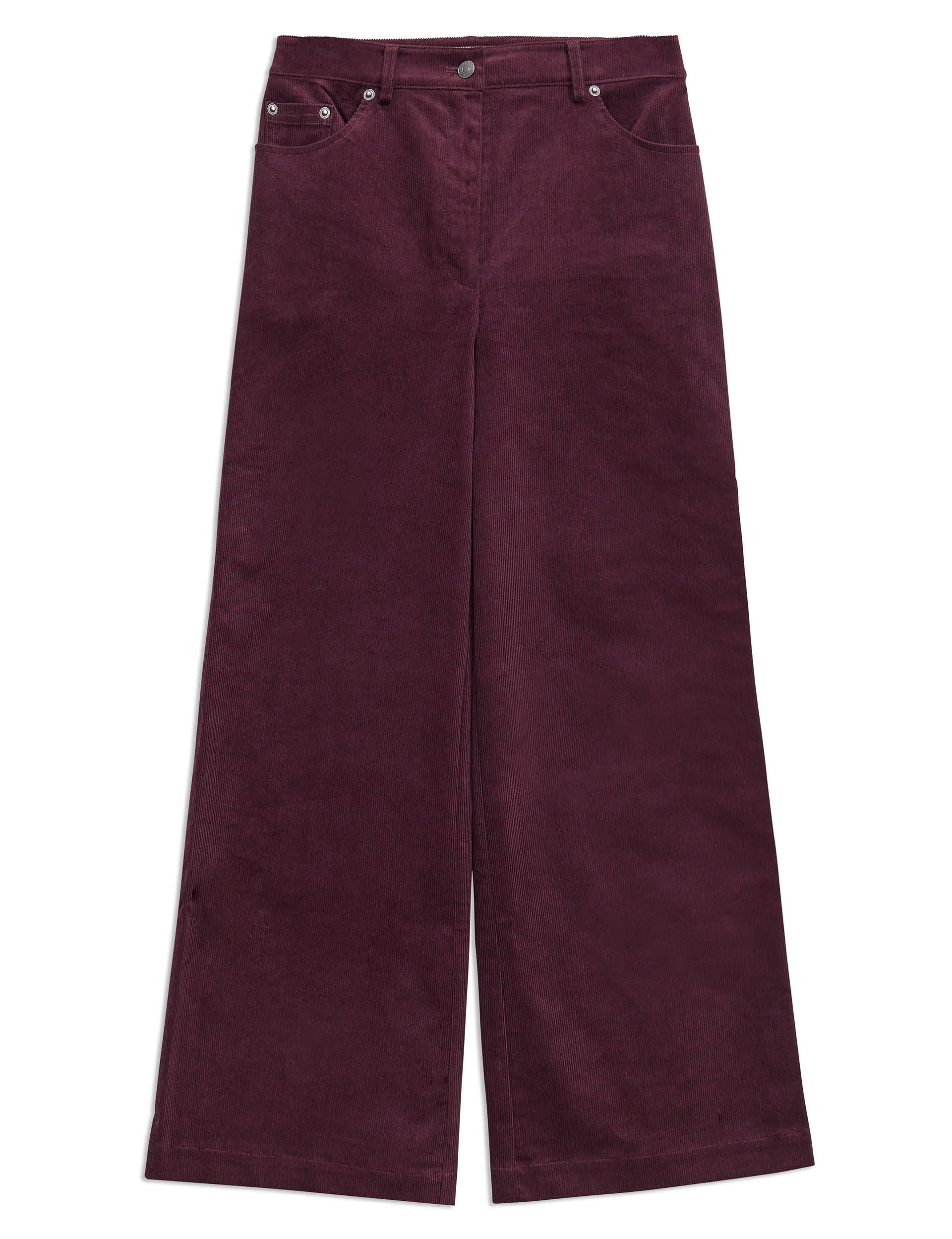 Albaray Women's Cord Wide Leg Trousers - 10 - Dark Red, Dark Red