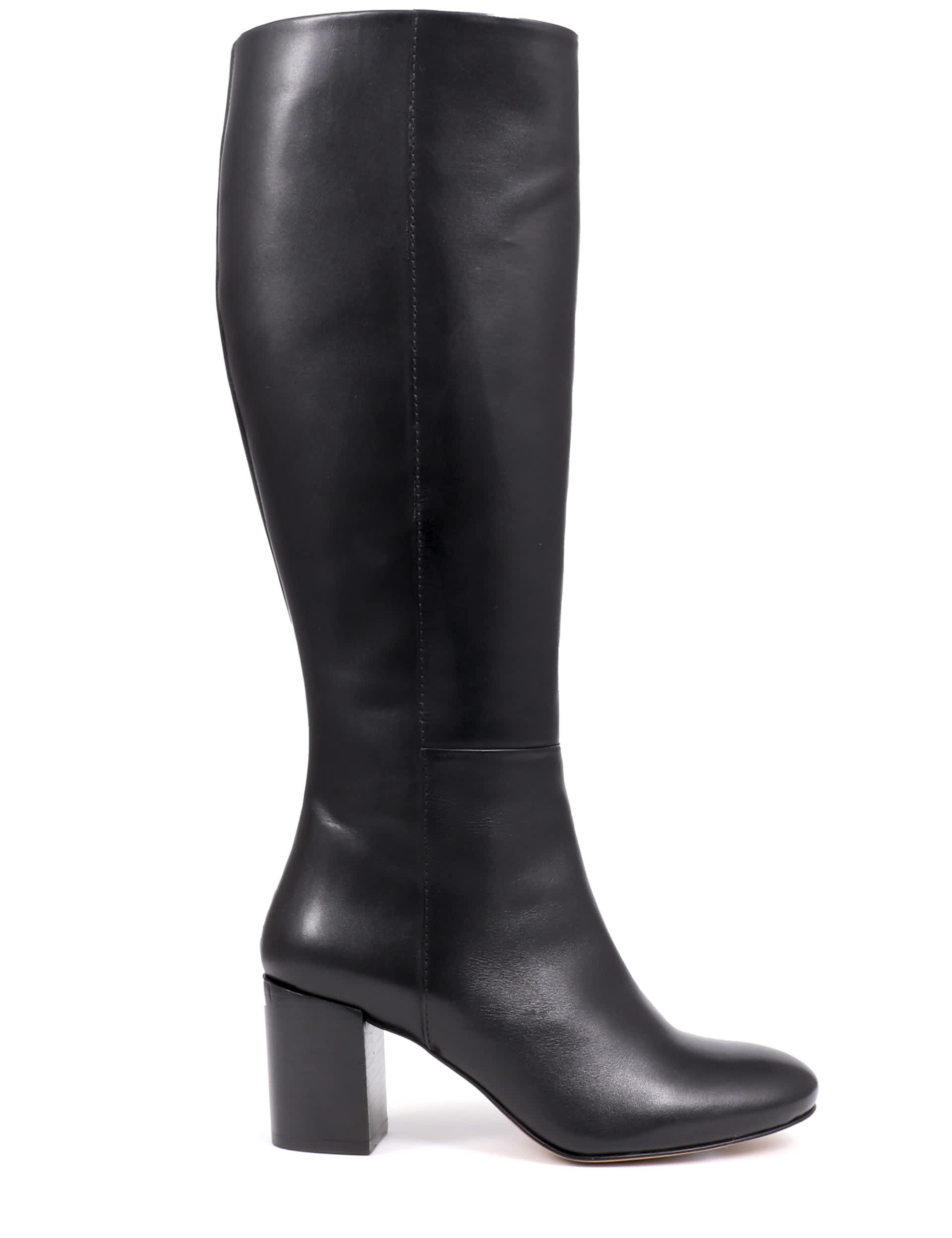 Jones Bootmaker Women's Leather Knee High Boots - 5 - Black, Black,Tan