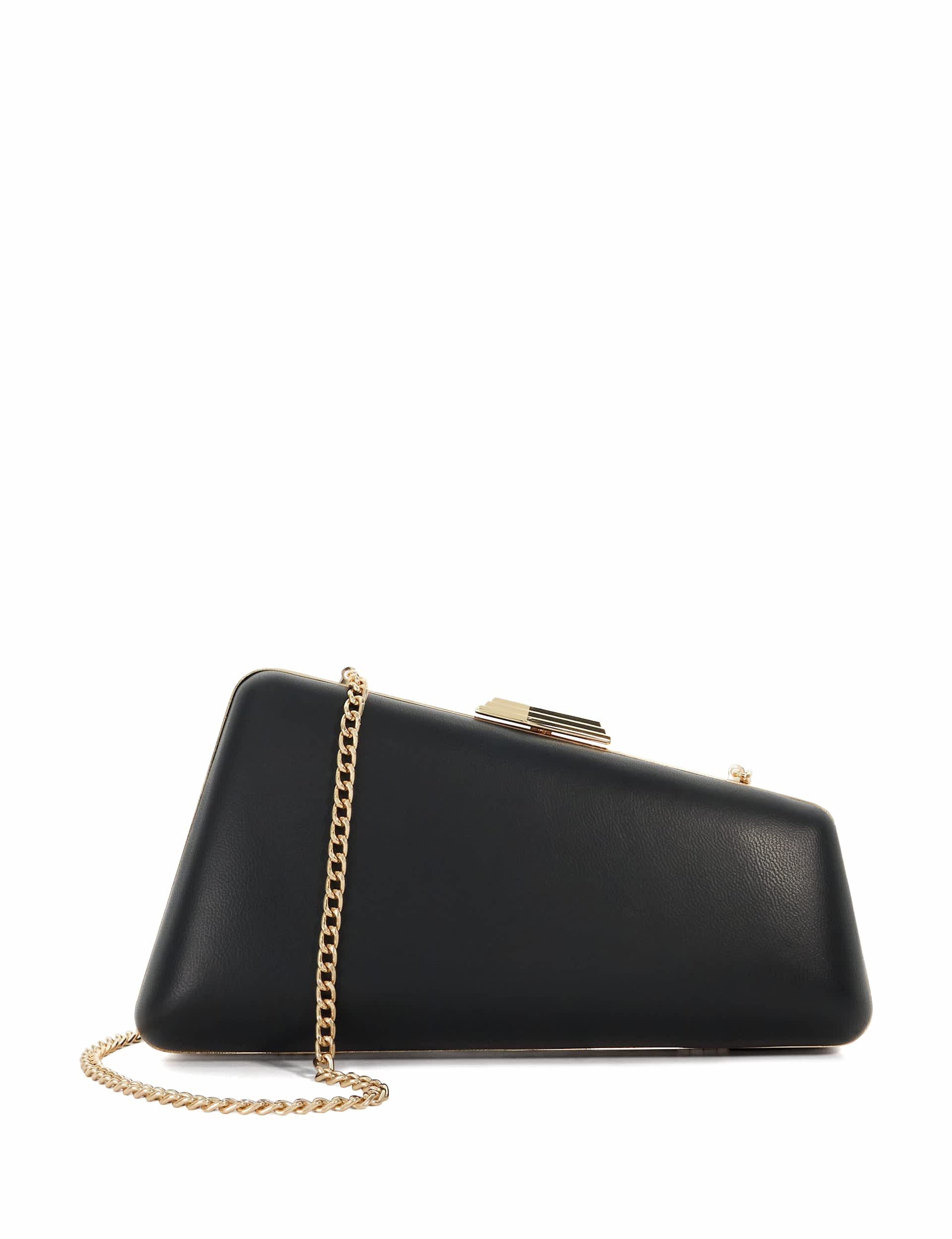 Dune London Women's Leather Chain Strap Clutch Bag - Black, Black