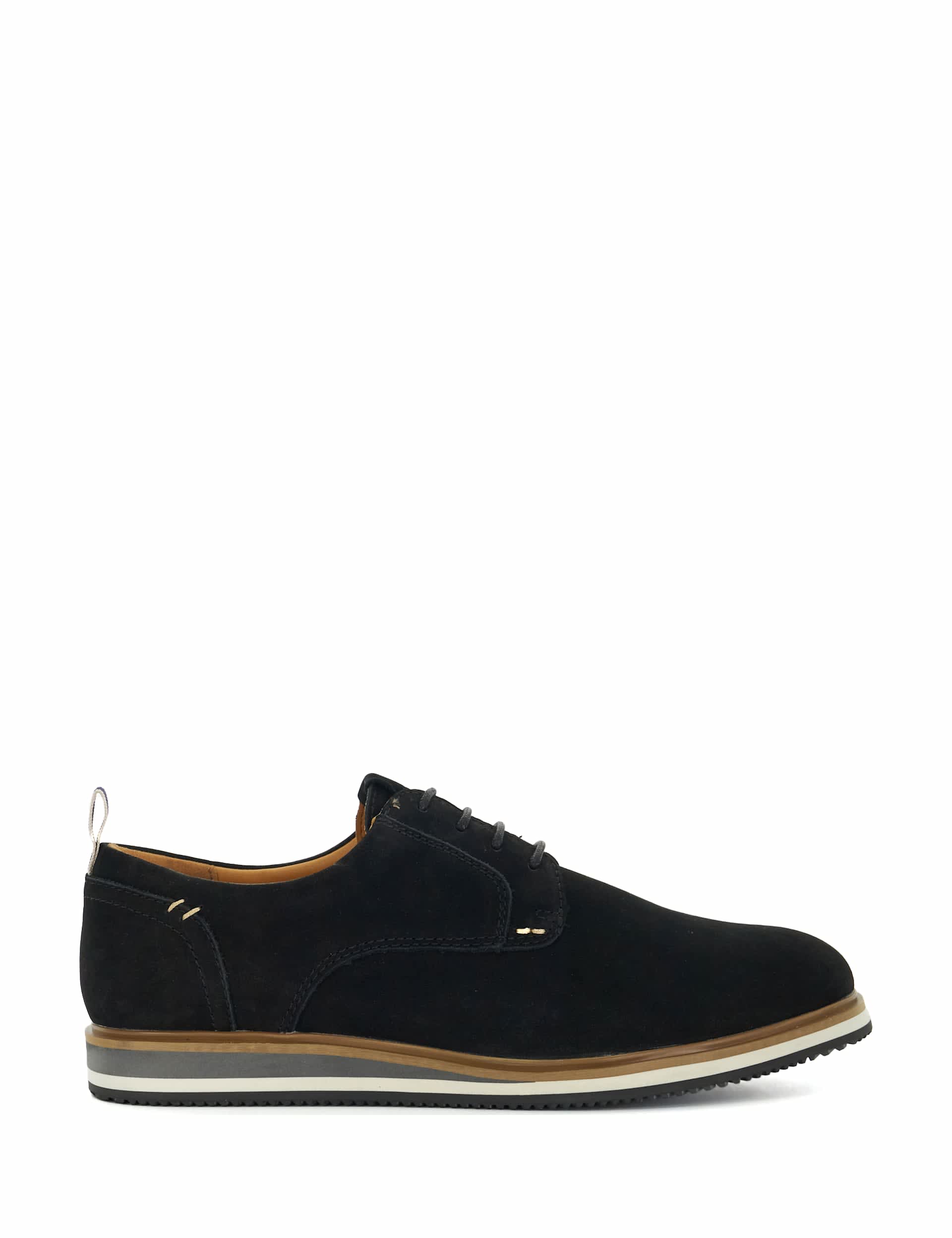 Dune London Men's Wide Fit Suede Brogues - 9 - Black, Navy,Black