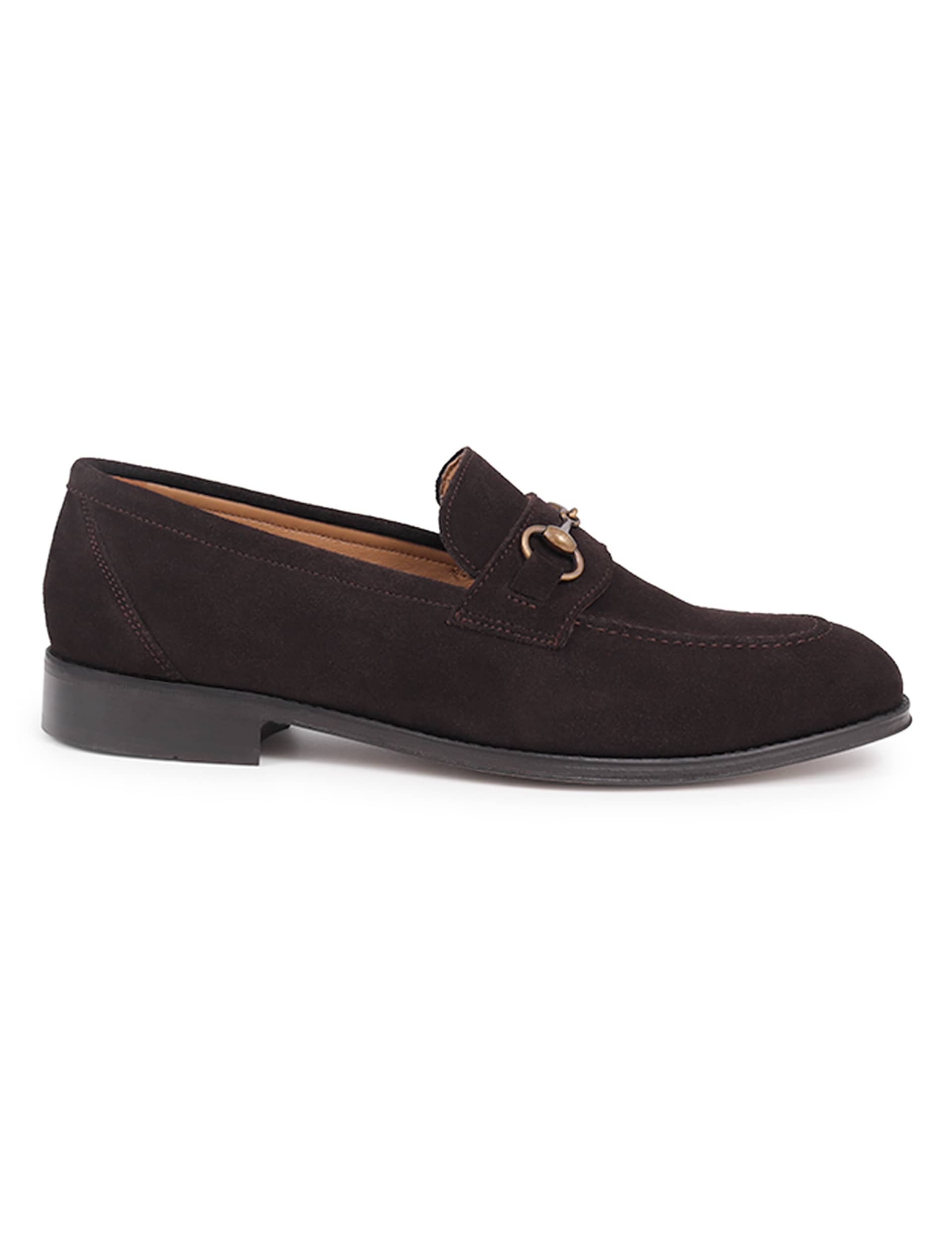 Jones Bootmaker Men's Suede Slip-On Loafers - 10 - Dark Brown, Dark Brown