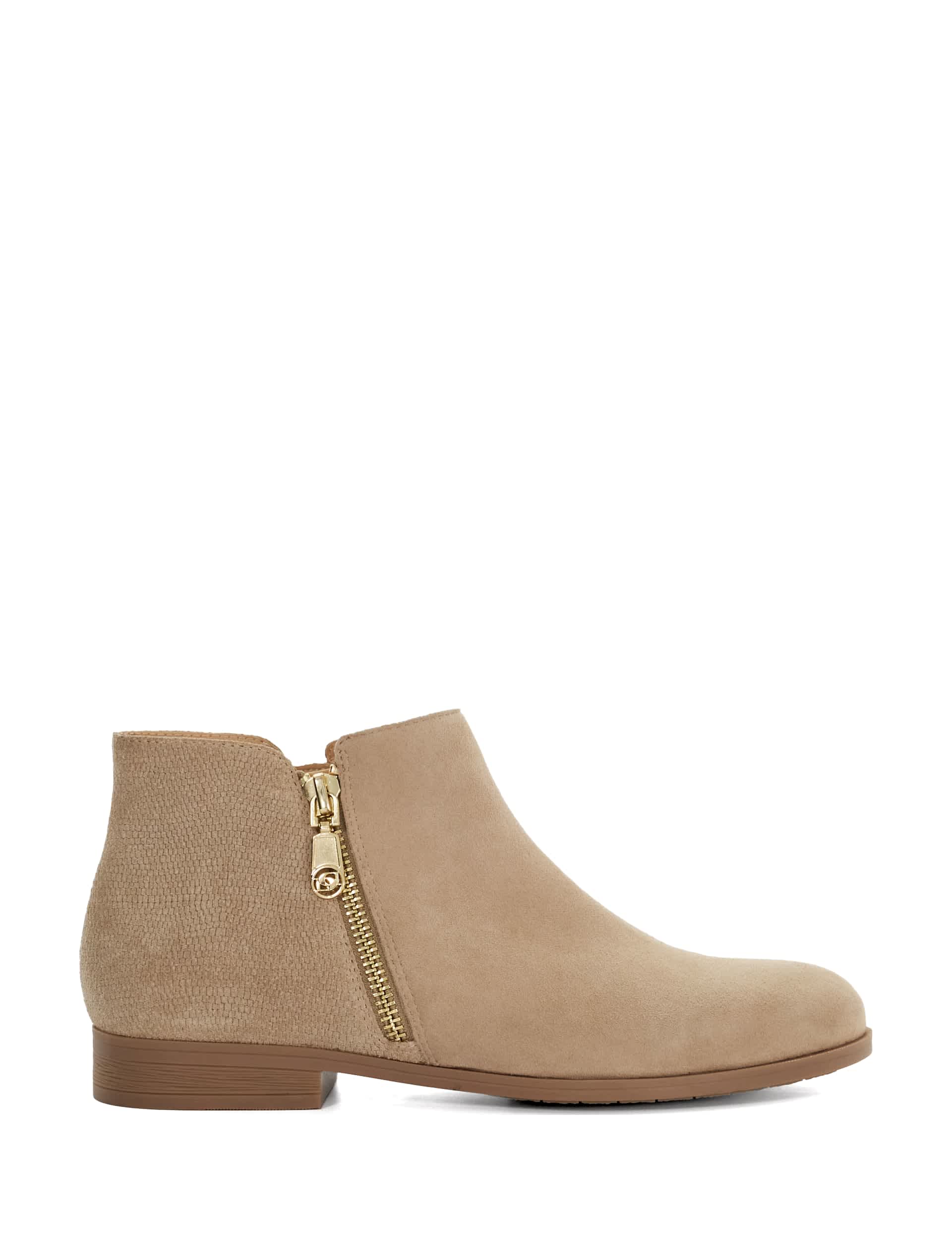 Dune London Women's Suede Round Toe Ankle Boots - 6 - Sand, Sand