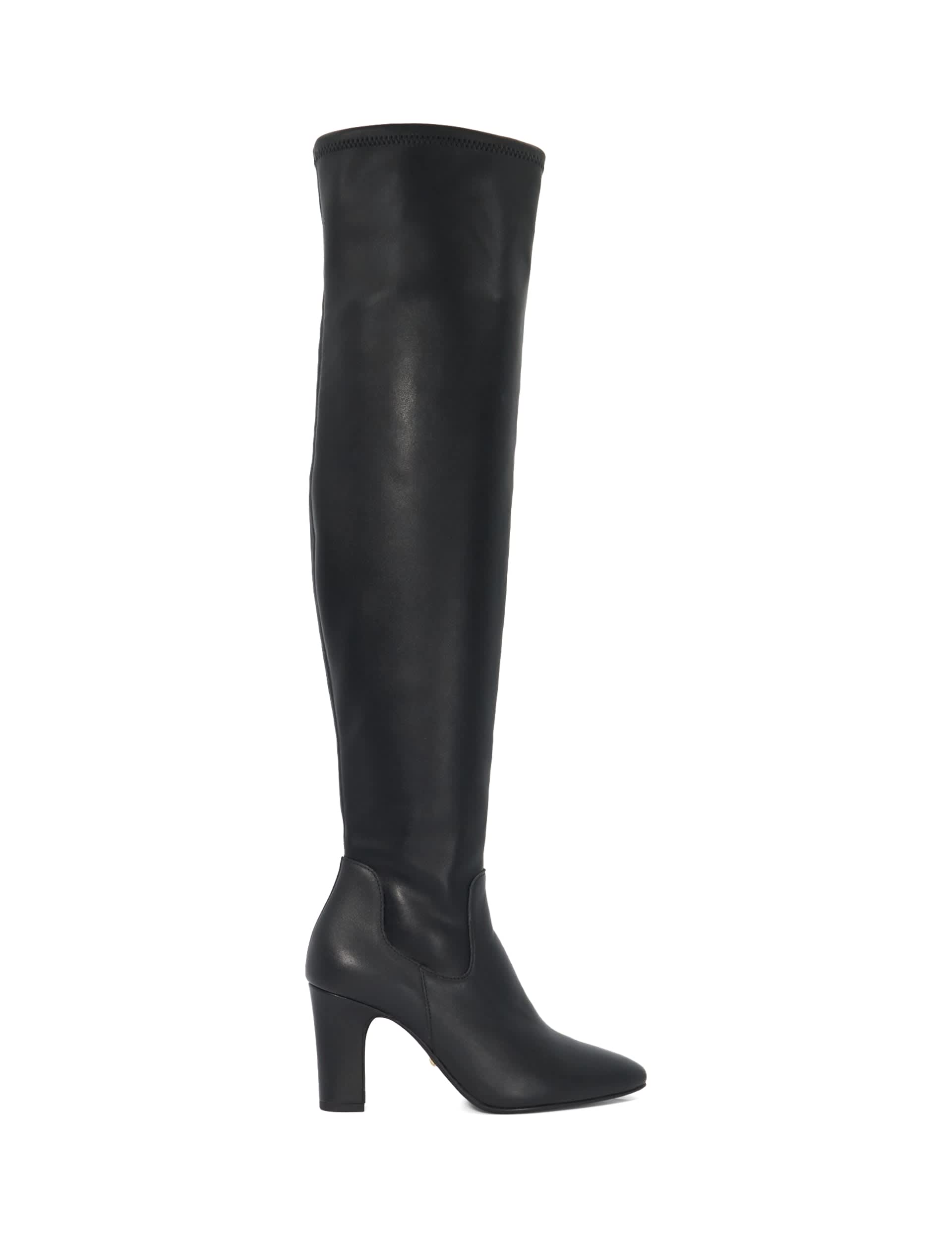 Dune London Women's Leather Stiletto Heel Knee High Boots - 6 - Black, Black