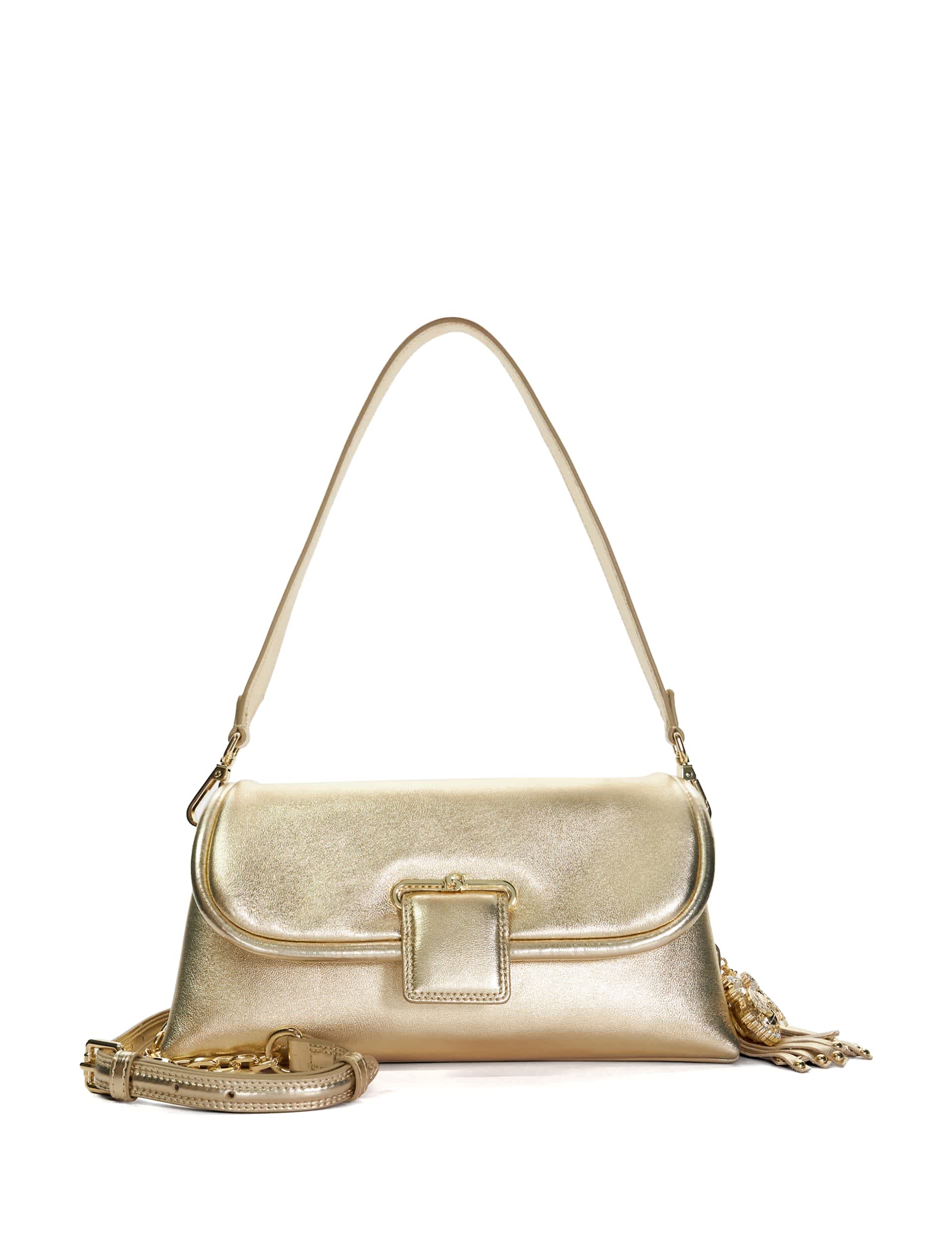 Dune London Women's Premium Leather Shoulder Bag - Gold, Gold,Black