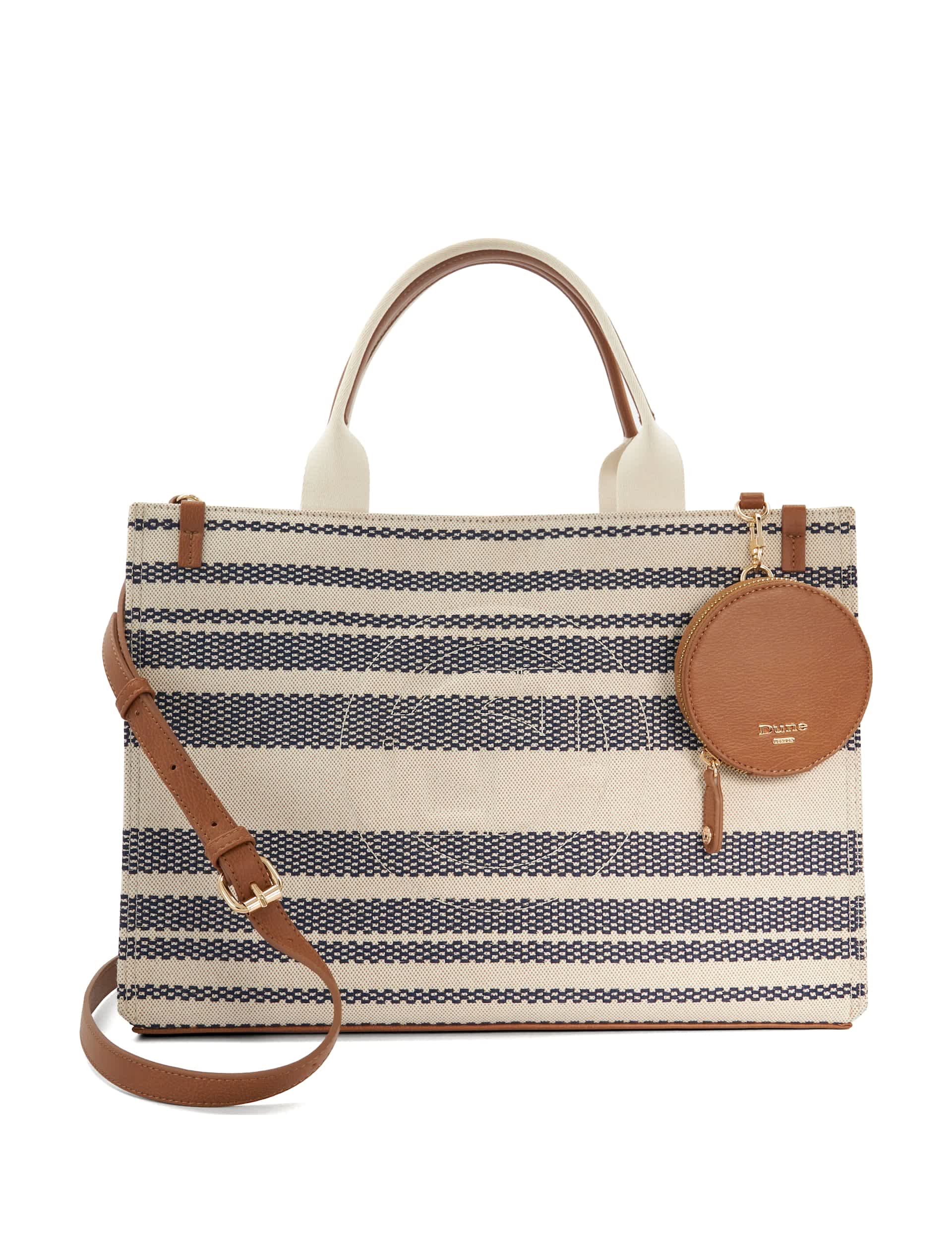 Dune London Women's Striped Canvas Tote Bag - Blue, Blue